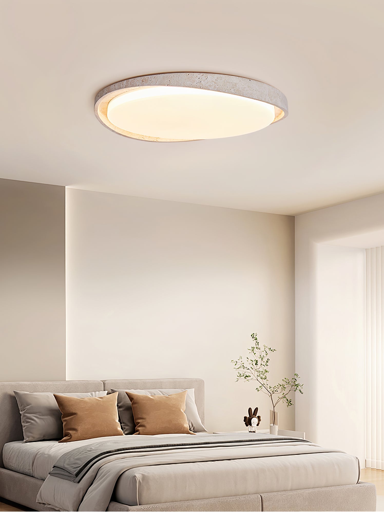 Vanoren Oval Frame Travertine Ceiling Light - Blowlighting