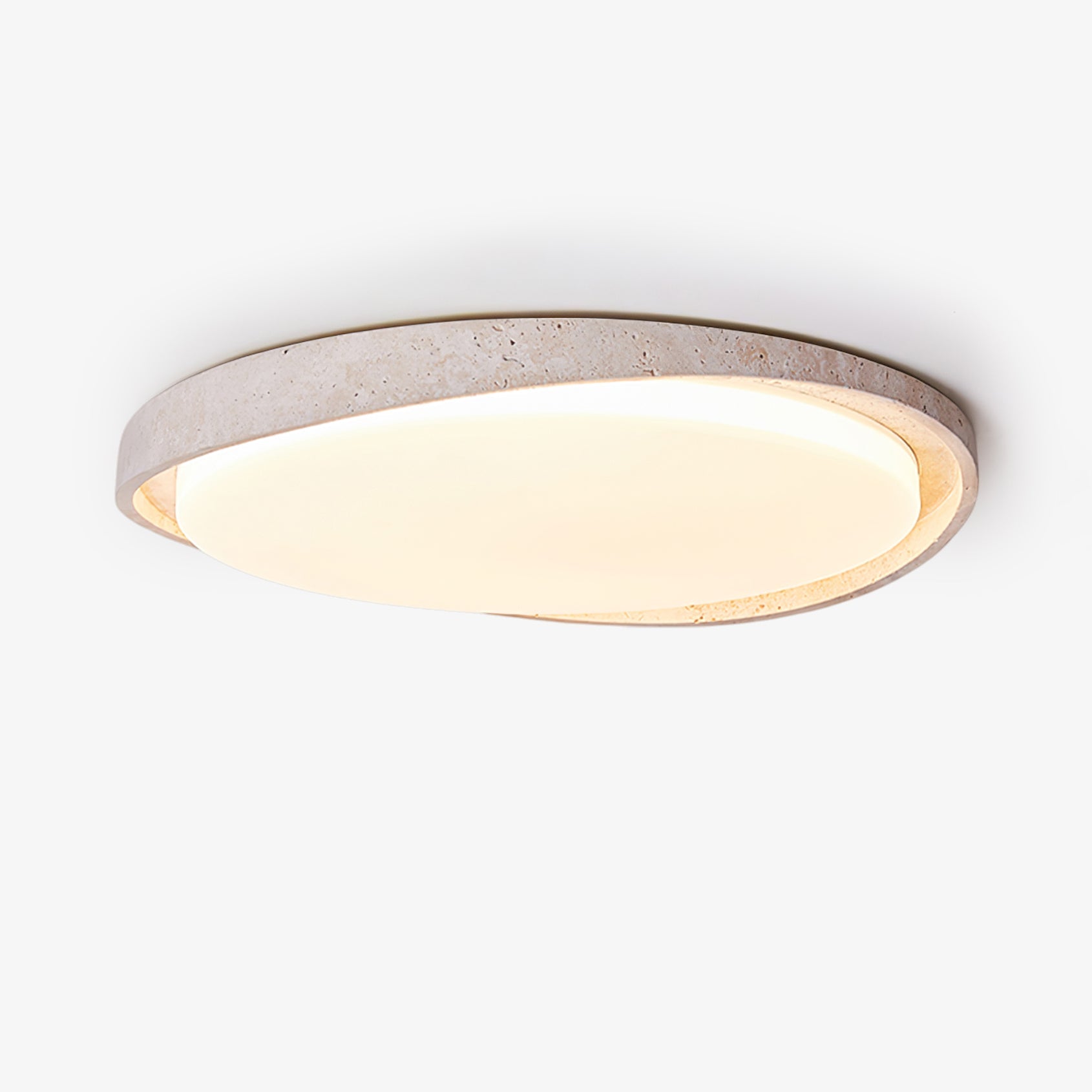 Vanoren Oval Frame Travertine Ceiling Light - Blowlighting