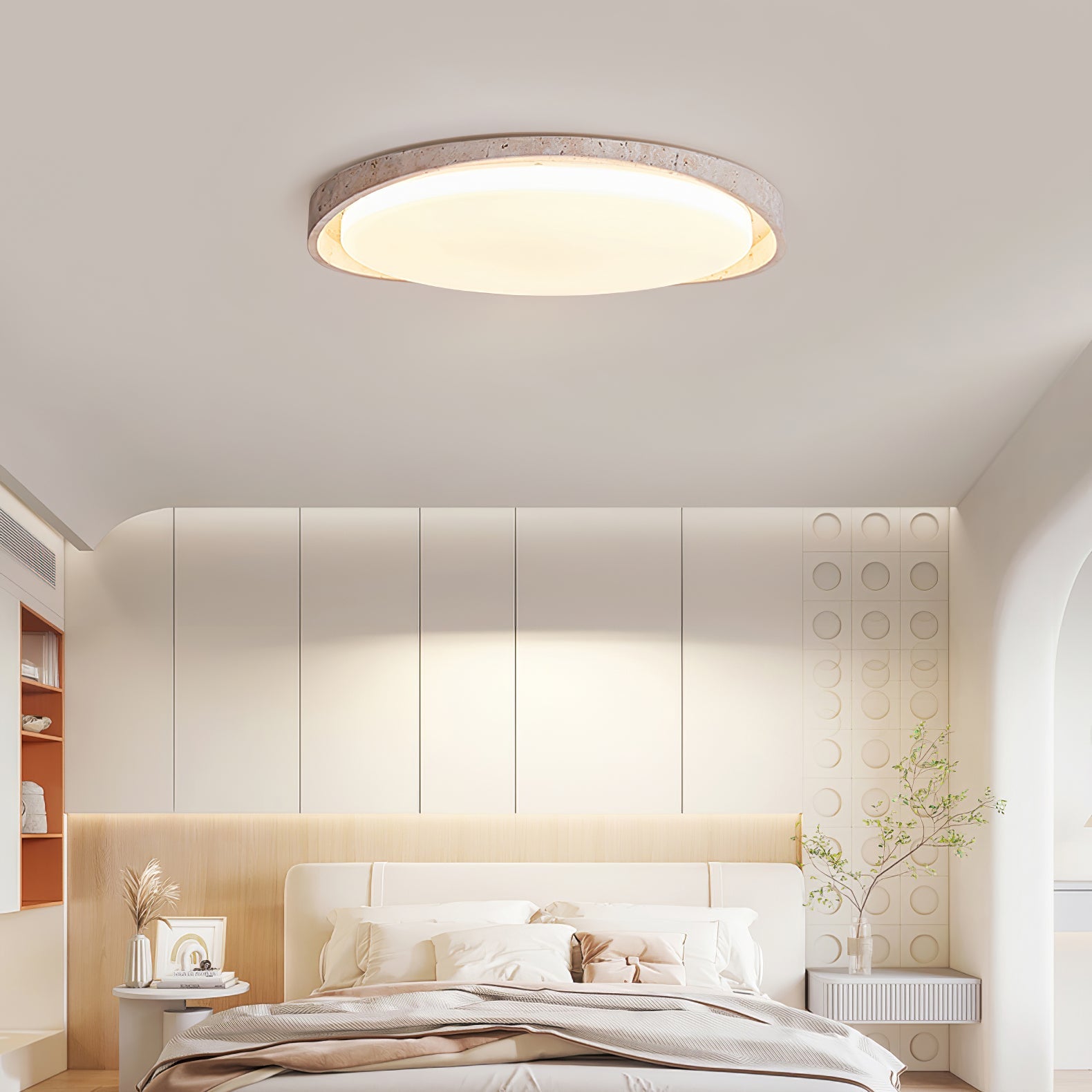Vanoren Oval Frame Travertine Ceiling Light - Blowlighting