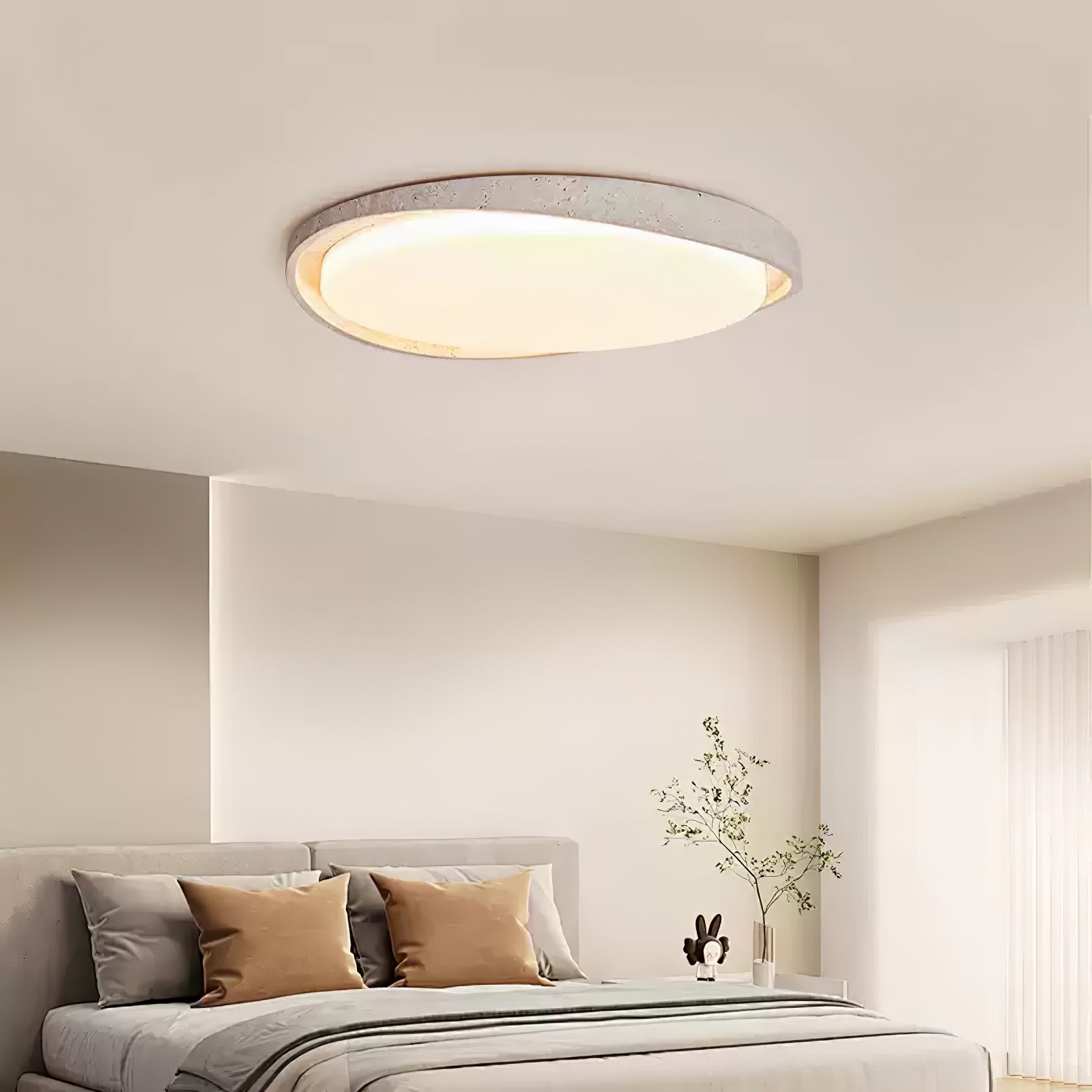 Vanoren Oval Frame Travertine Ceiling Light - Blowlighting