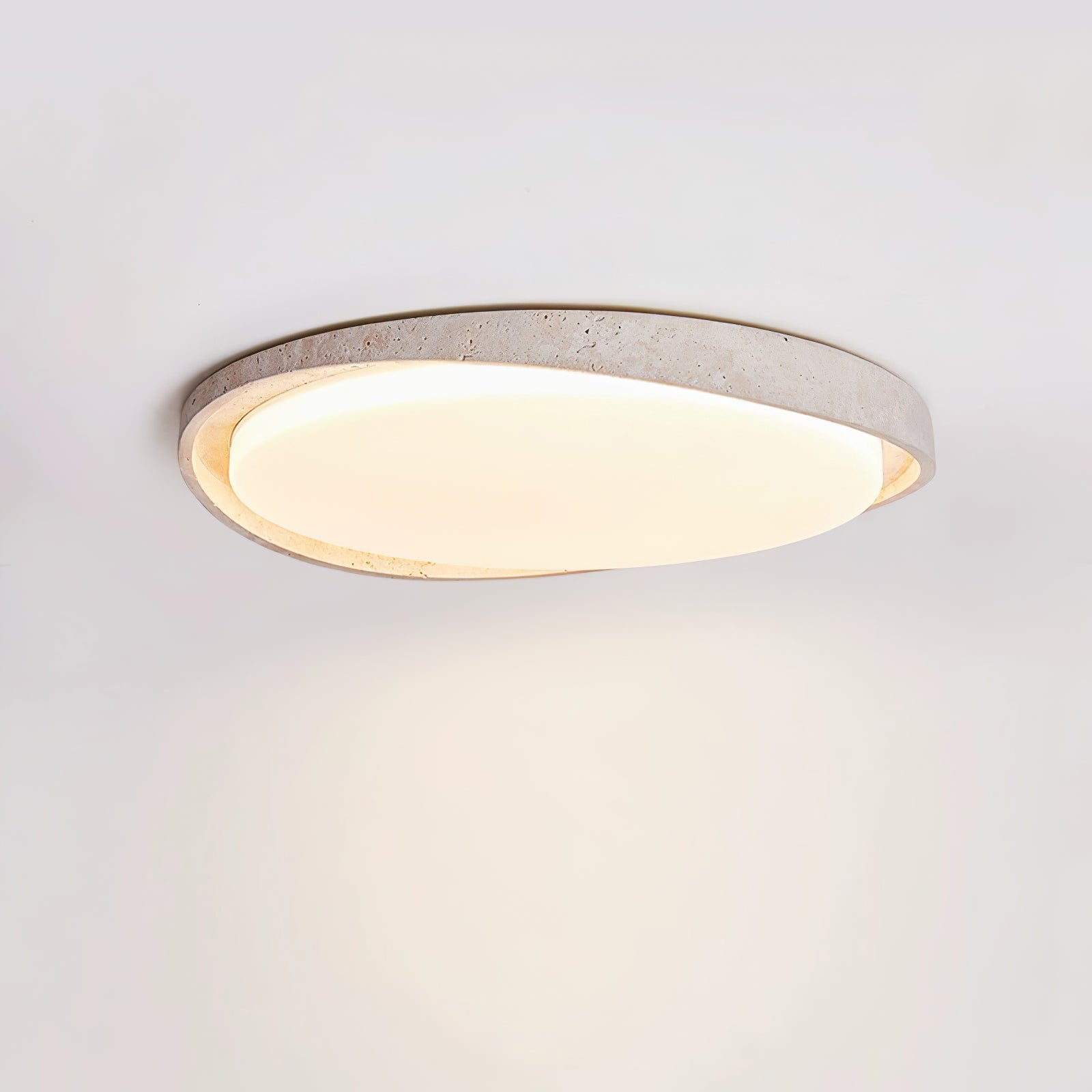 Vanoren Oval Frame Travertine Ceiling Light - Blowlighting