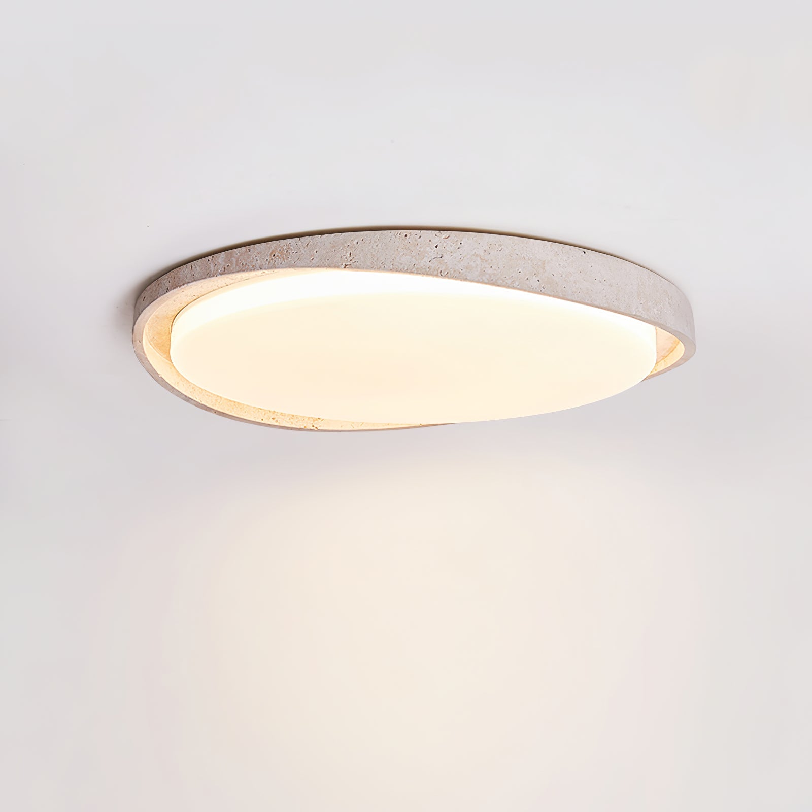 Vanoren Oval Frame Travertine Ceiling Light - Blowlighting