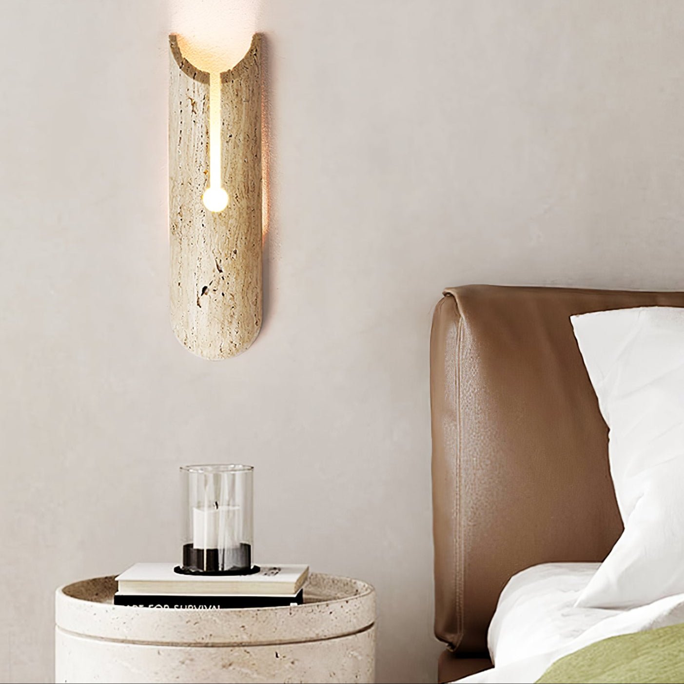 Elraeila Rustic Travertine Wall Light - Blowlighting