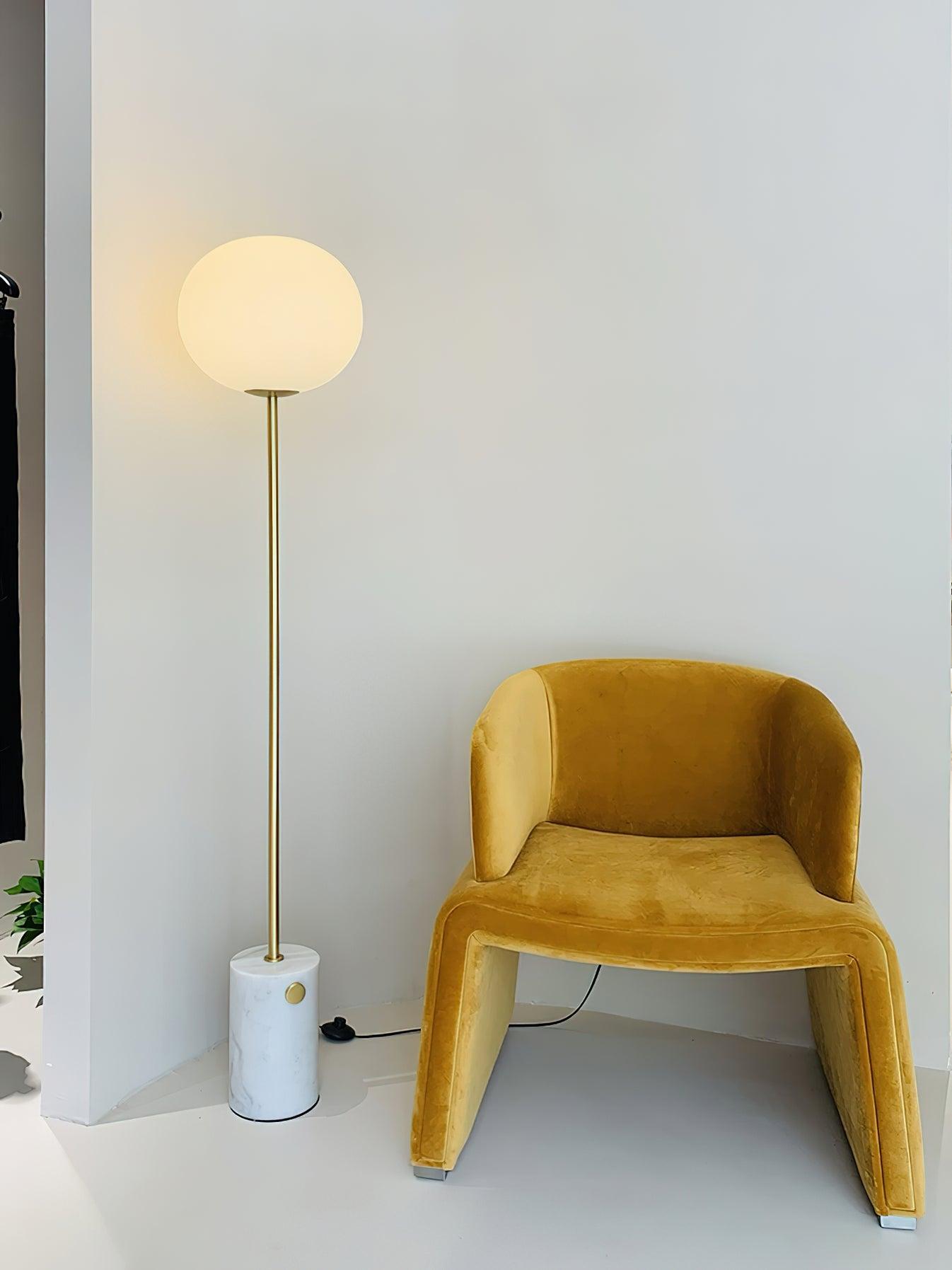 Iloryra Column-Base Travertine Floor Lamp - Blowlighting