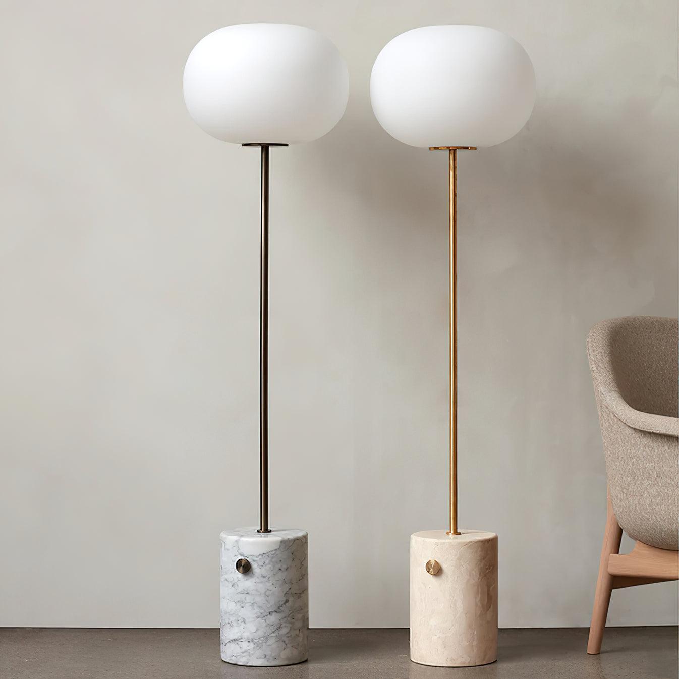 Iloryra Column-Base Travertine Floor Lamp - Blowlighting