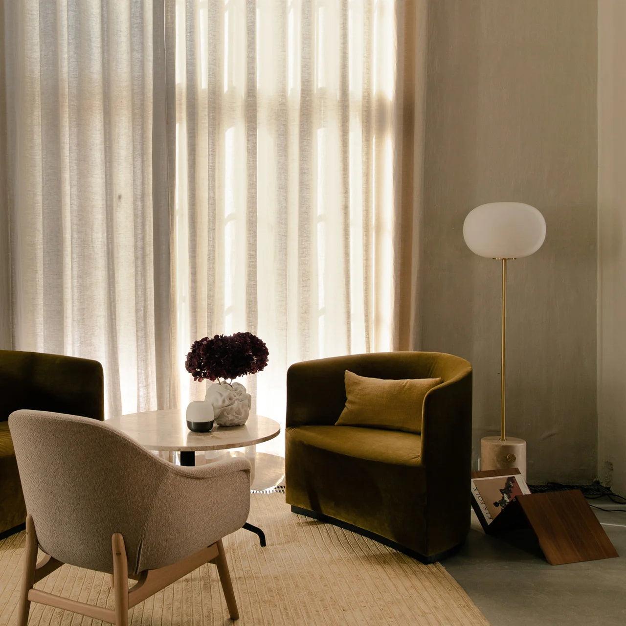 Iloryra Column-Base Travertine Floor Lamp - Blowlighting