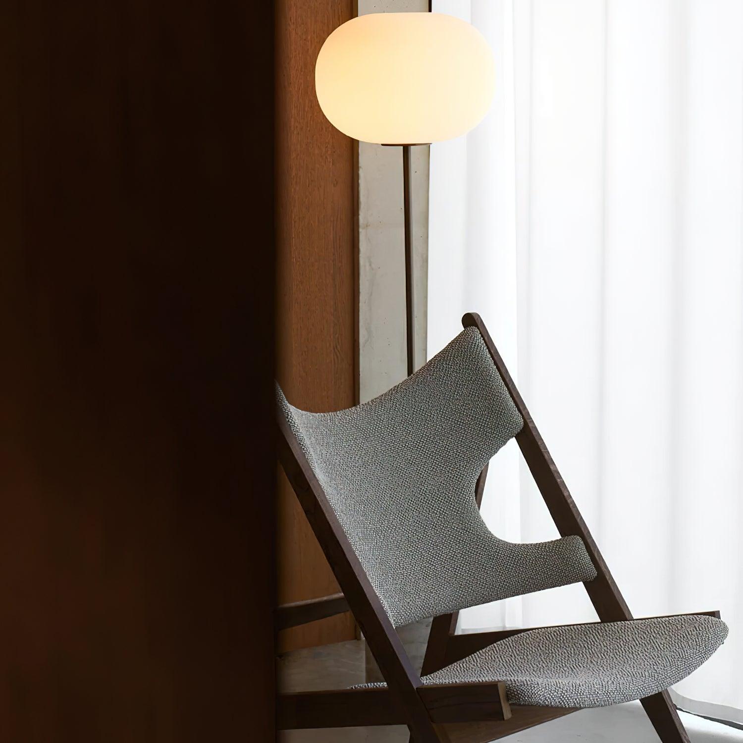 Iloryra Column-Base Travertine Floor Lamp - Blowlighting