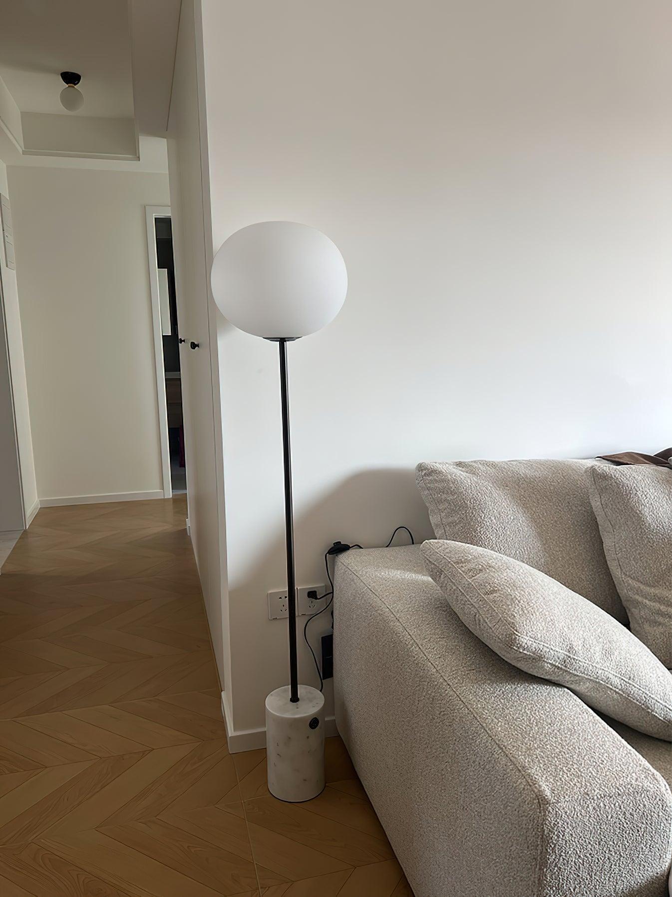 Iloryra Column-Base Travertine Floor Lamp - Blowlighting