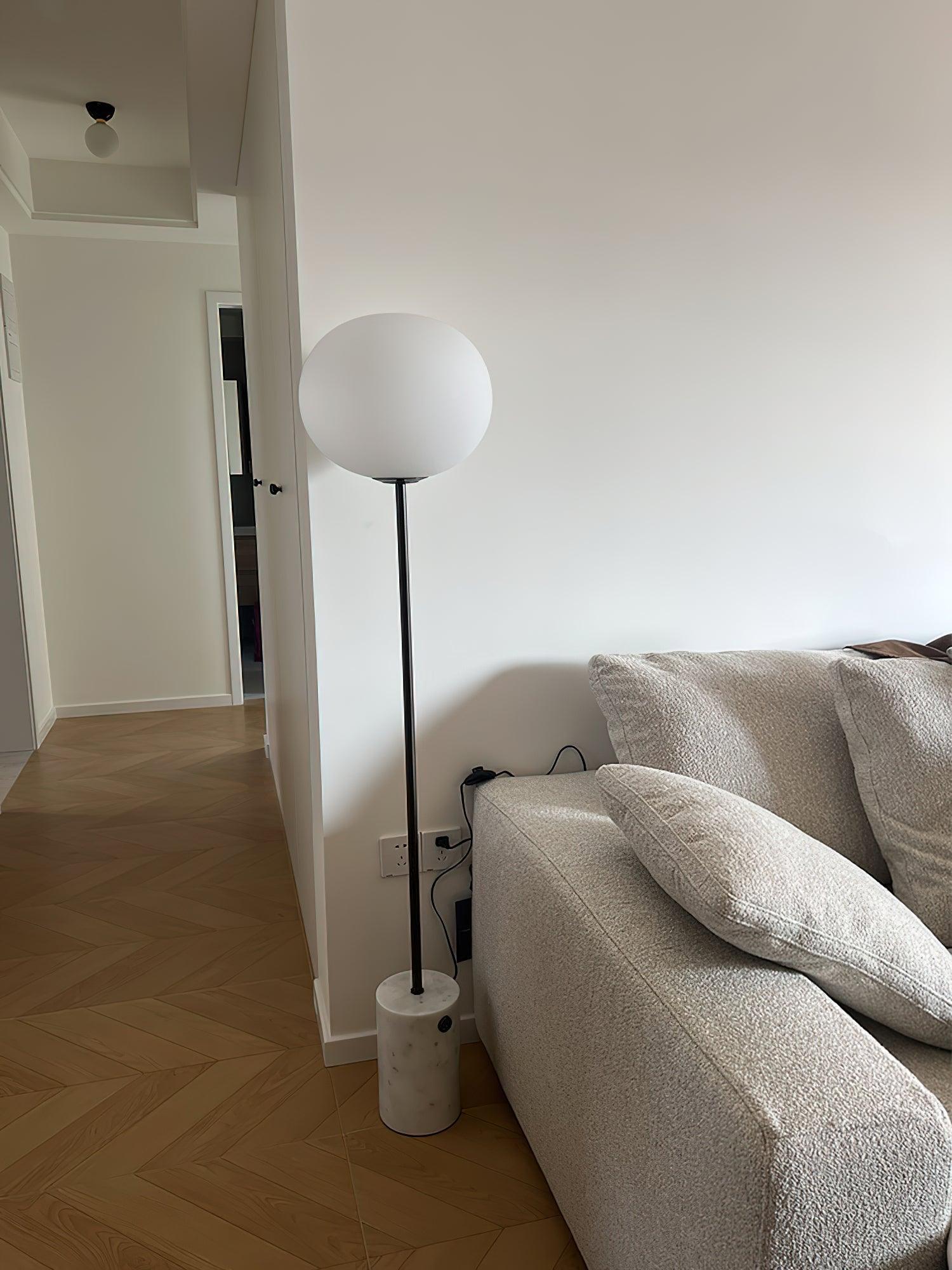 Iloryra Column-Base Travertine Floor Lamp - Blowlighting