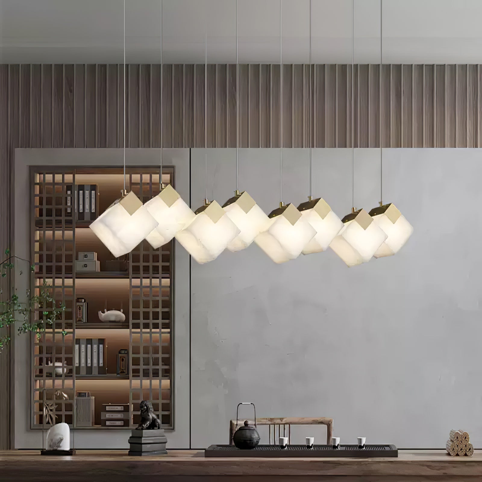 Vevariel Linear Alabaster Pendant Light - Blowlighting