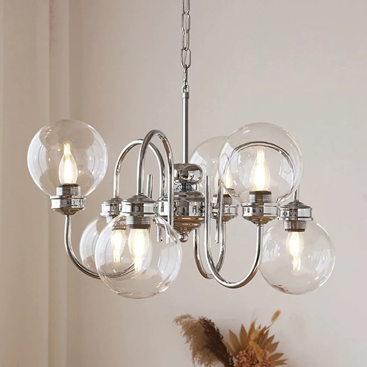 Luminara Modern Glass Globe Chandelier
