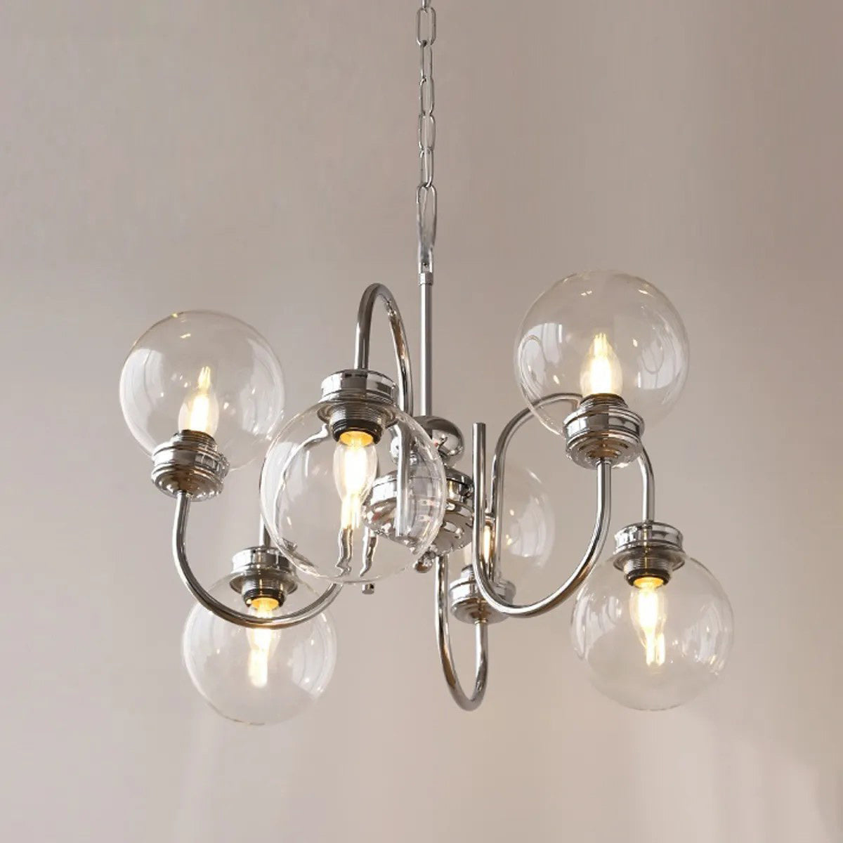 Luminara Modern Glass Globe Chandelier