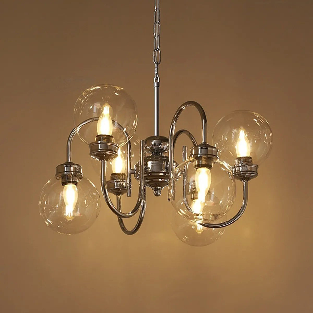 Luminara Modern Glass Globe Chandelier