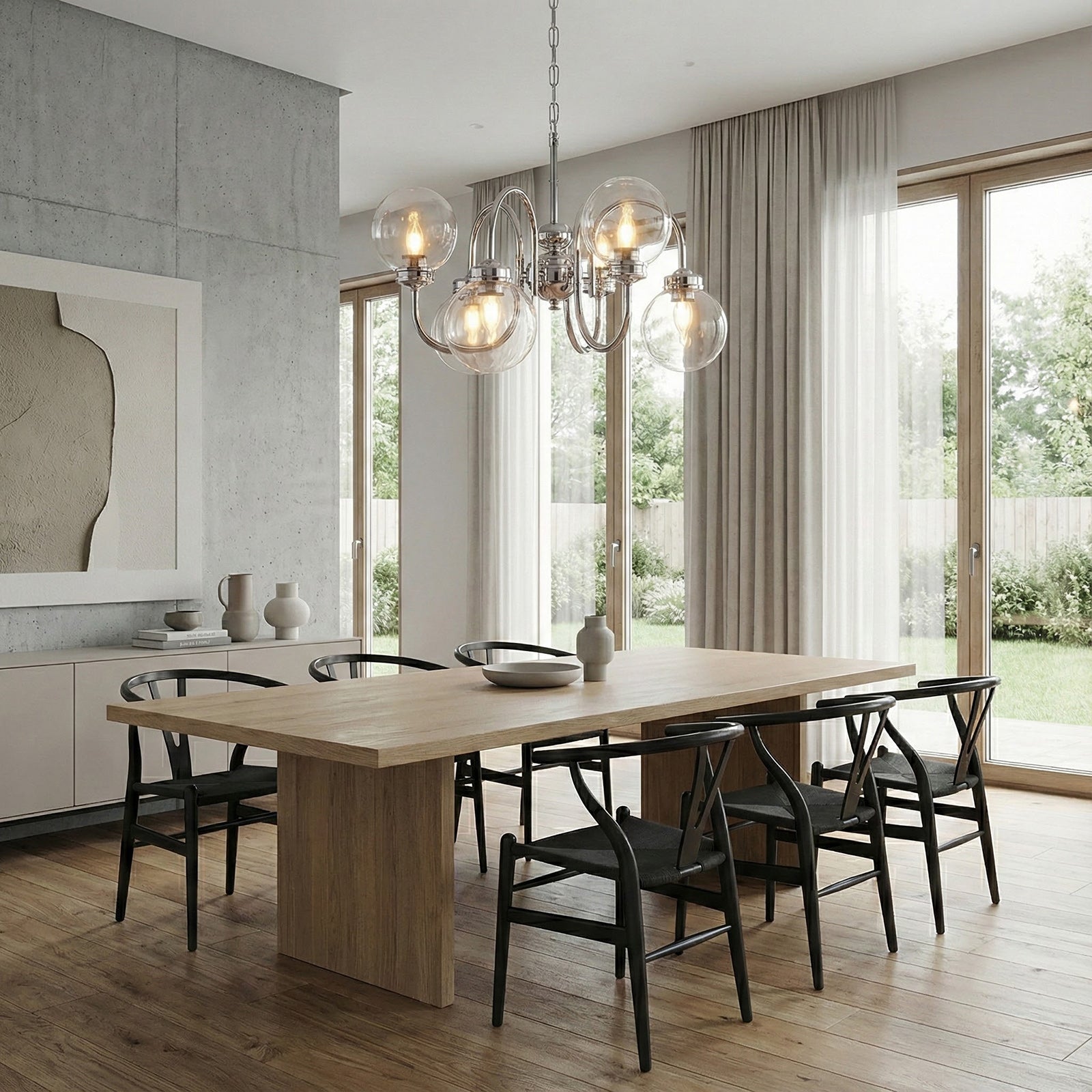 Luminara Modern Glass Globe Chandelier