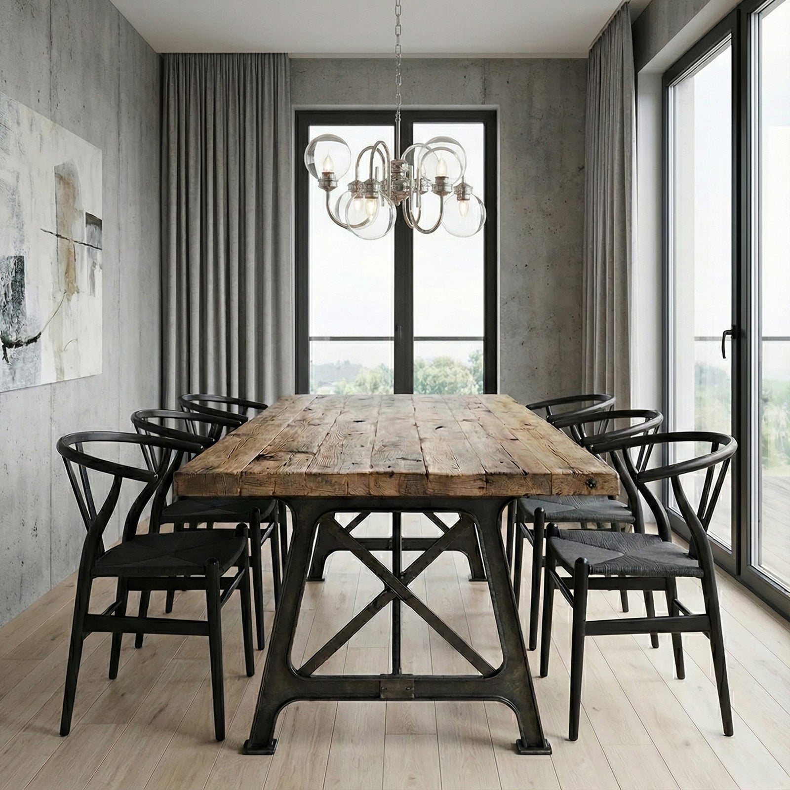 Luminara Modern Glass Globe Chandelier