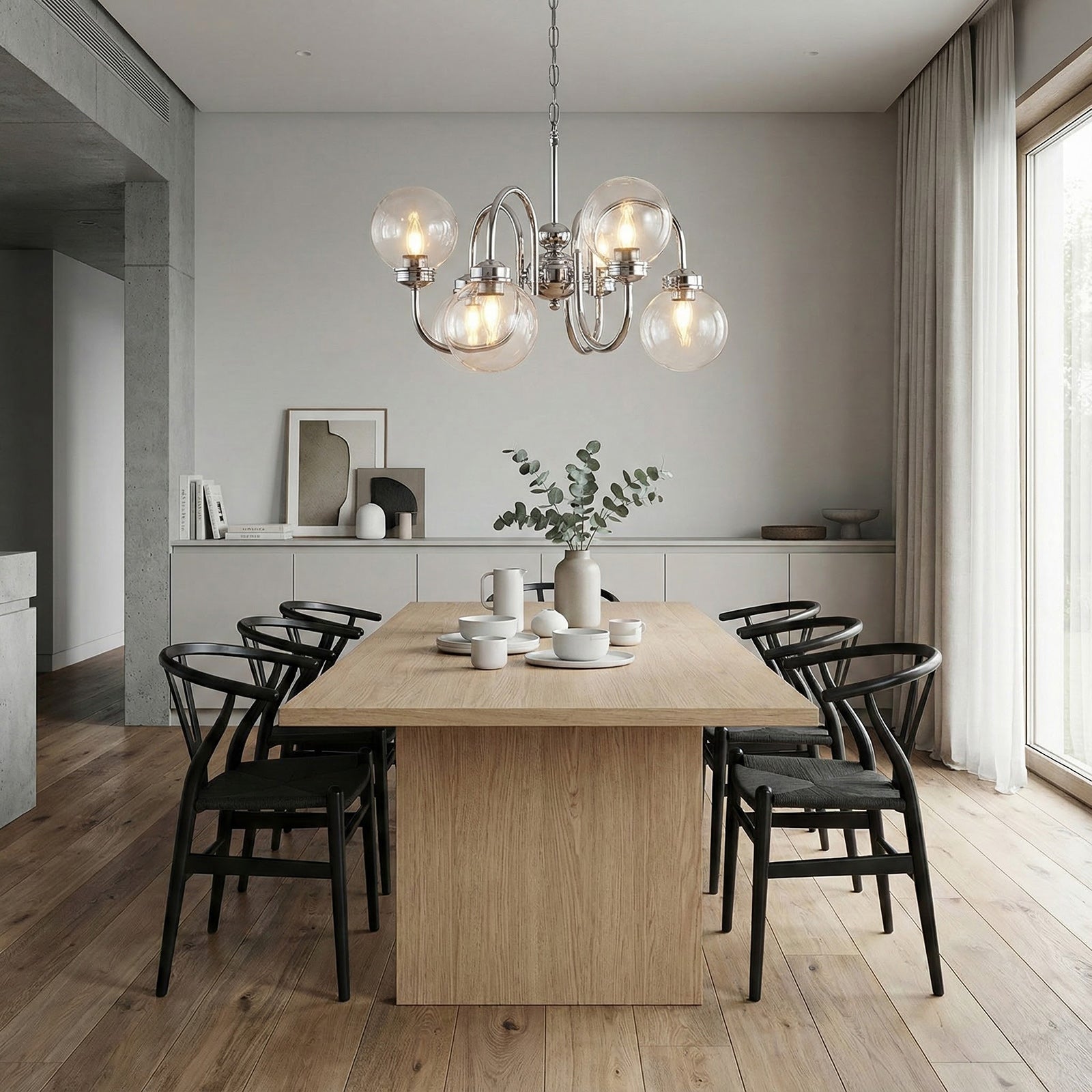 Luminara Modern Glass Globe Chandelier