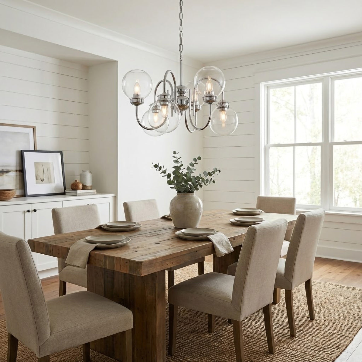 Luminara Modern Glass Globe Chandelier