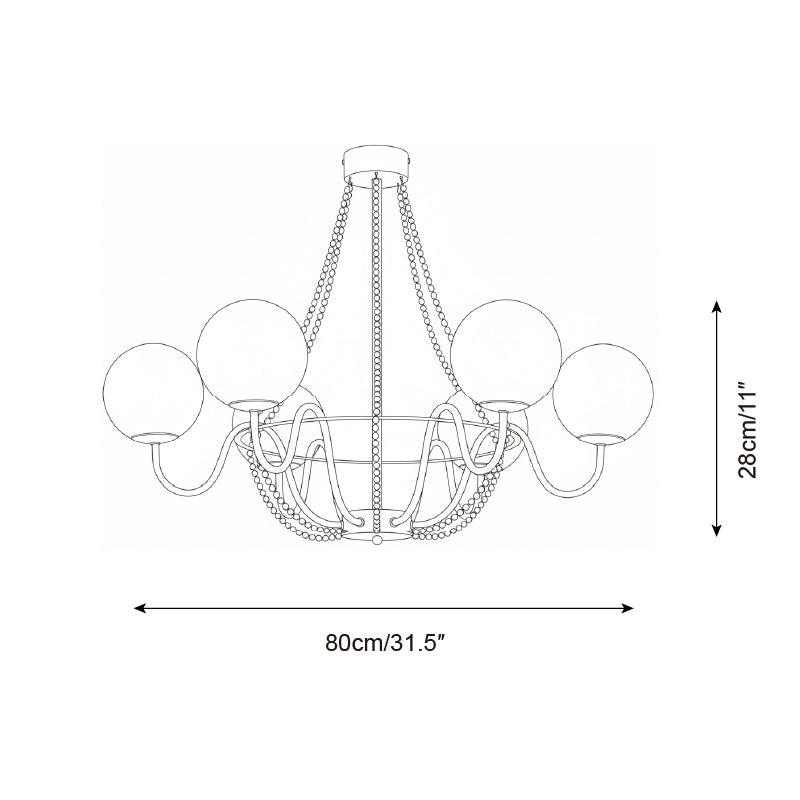 Serpentine Elegant Metal Chandelier