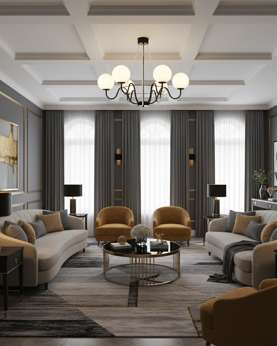 Serpentine Elegant Metal Chandelier