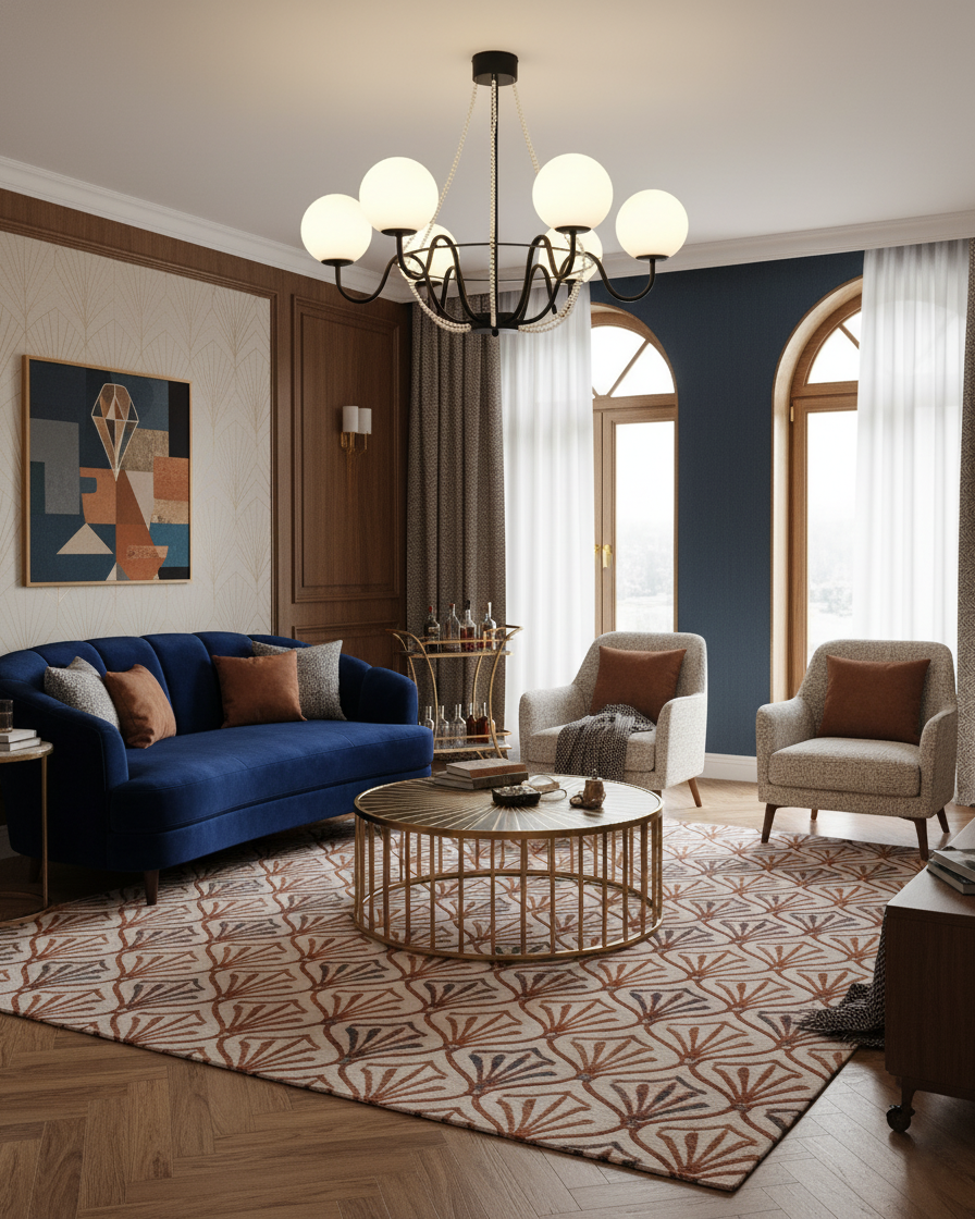 Serpentine Elegant Metal Chandelier