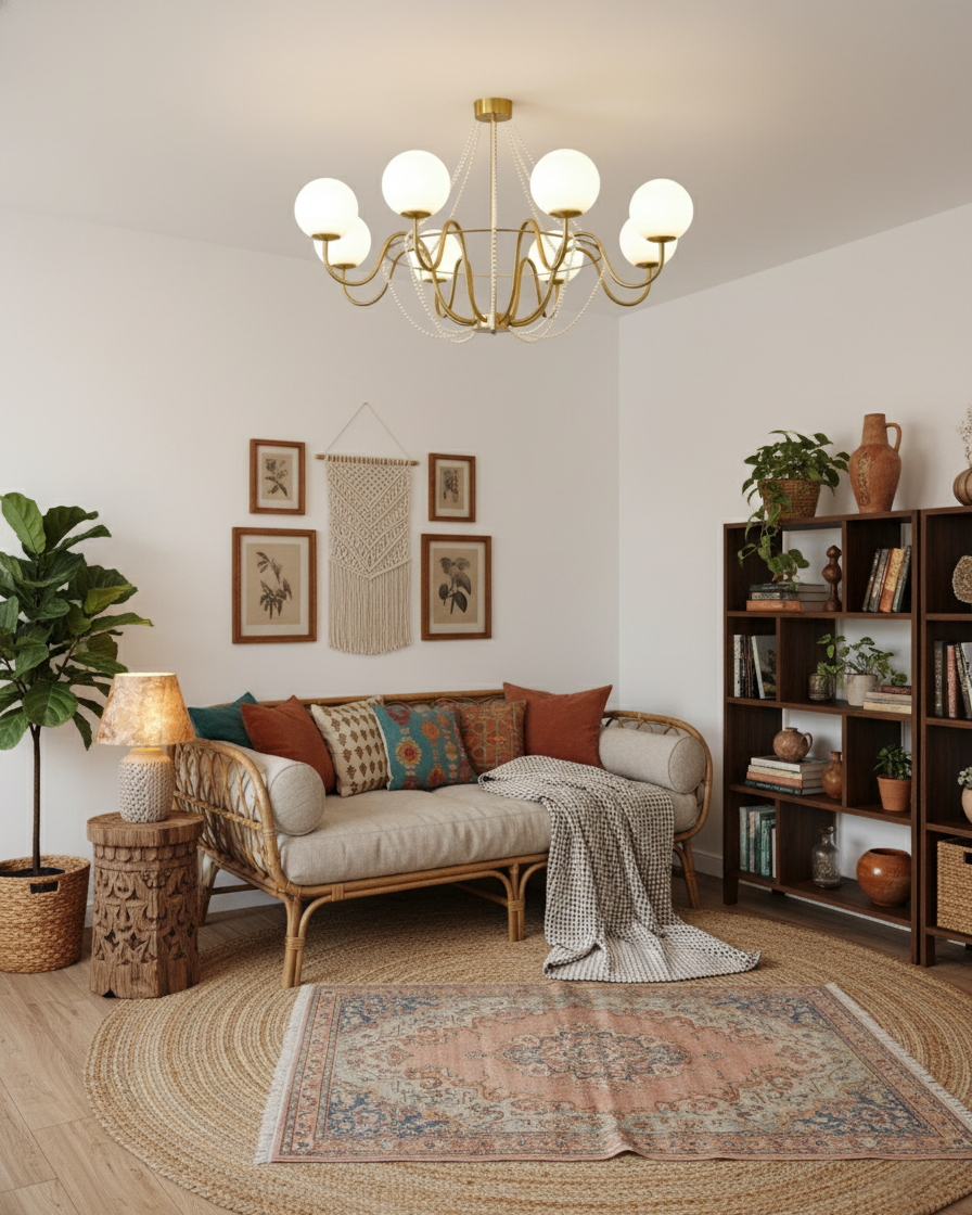 Serpentine Elegant Metal Chandelier