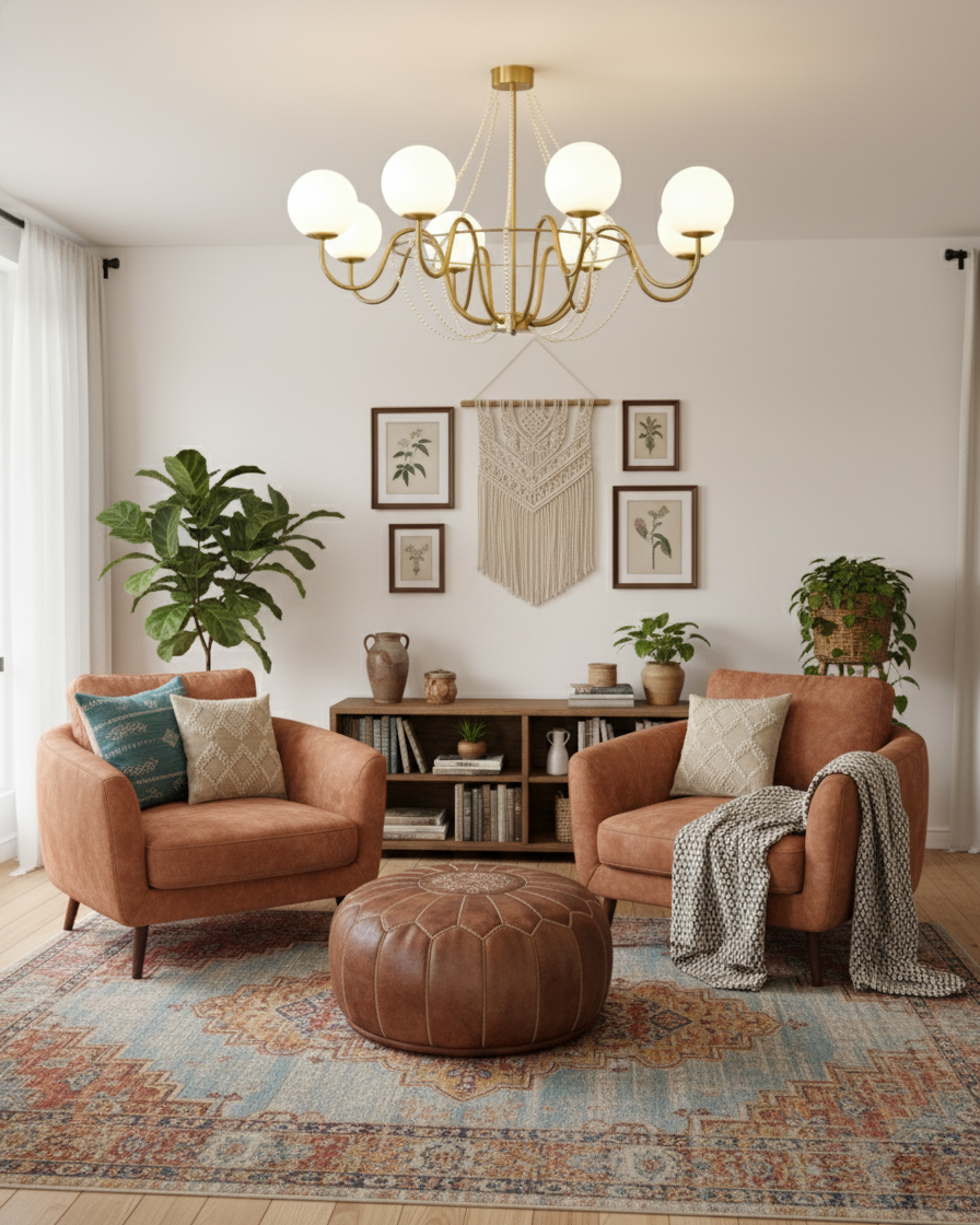 Serpentine Elegant Metal Chandelier