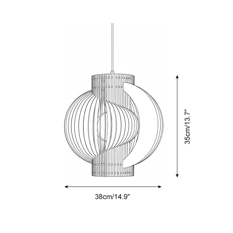 Luminous Oriental Wood Pendant Light