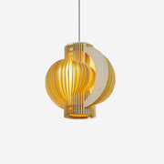 Luminous Oriental Wood Pendant Light