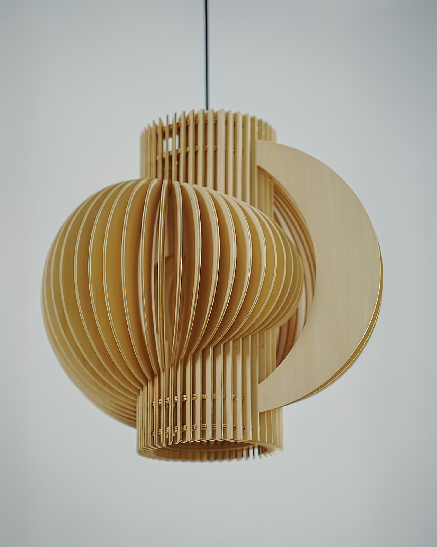 Luminous Oriental Wood Pendant Light