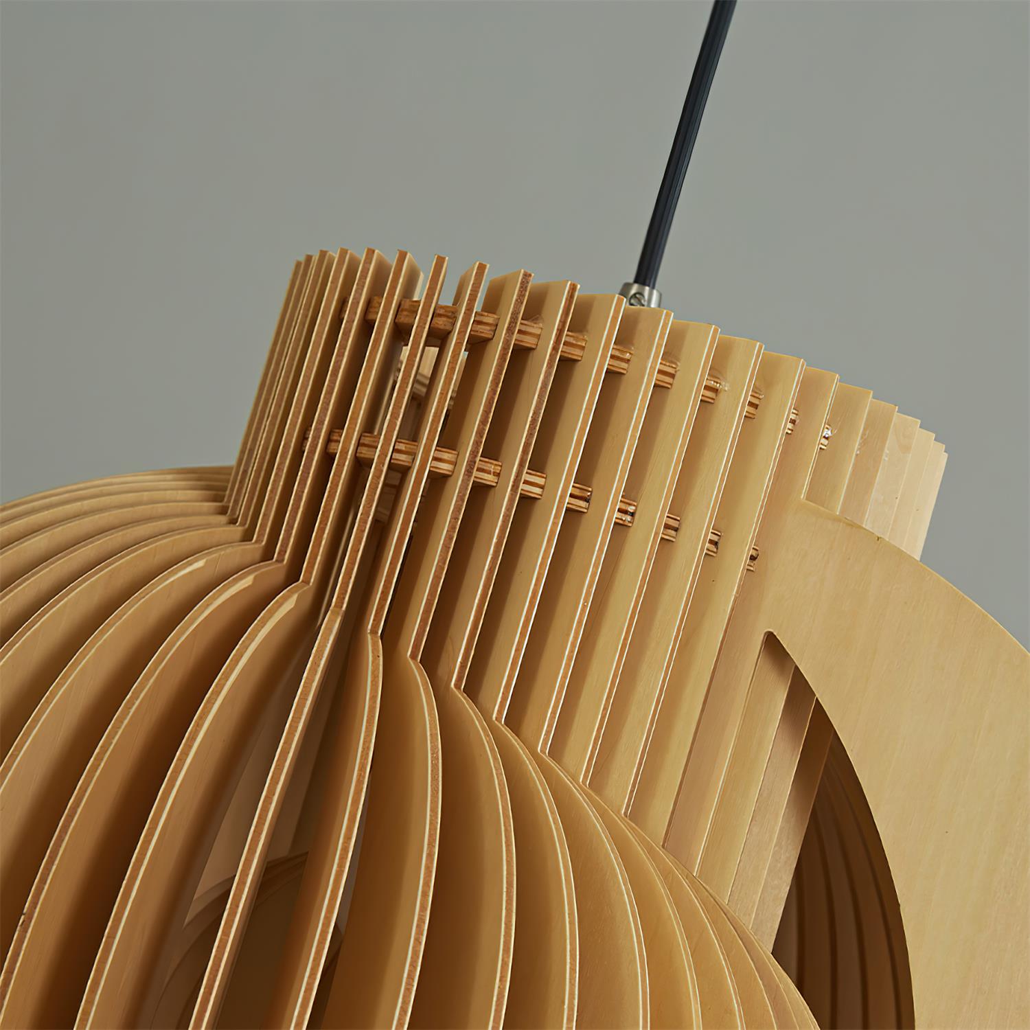 Luminous Oriental Wood Pendant Light