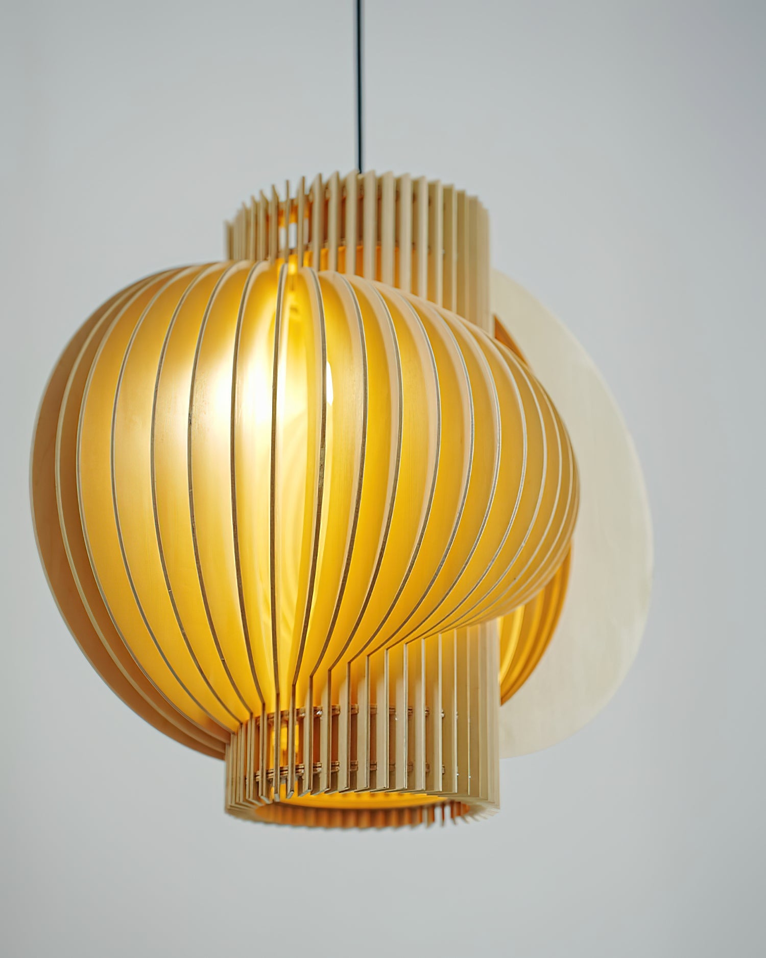 Luminous Oriental Wood Pendant Light
