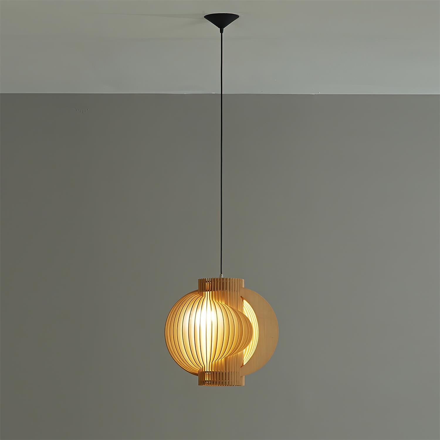 Luminous Oriental Wood Pendant Light