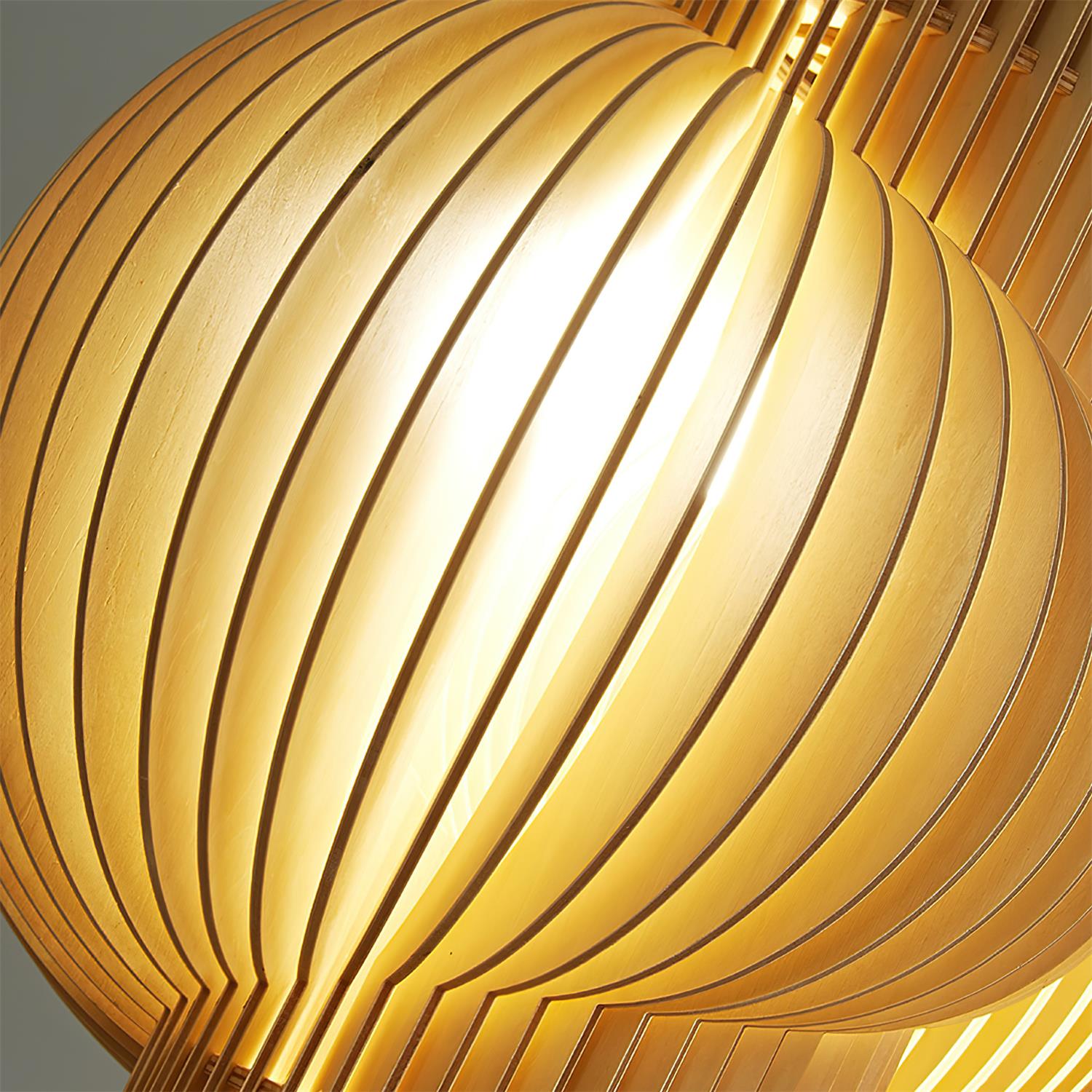 Luminous Oriental Wood Pendant Light