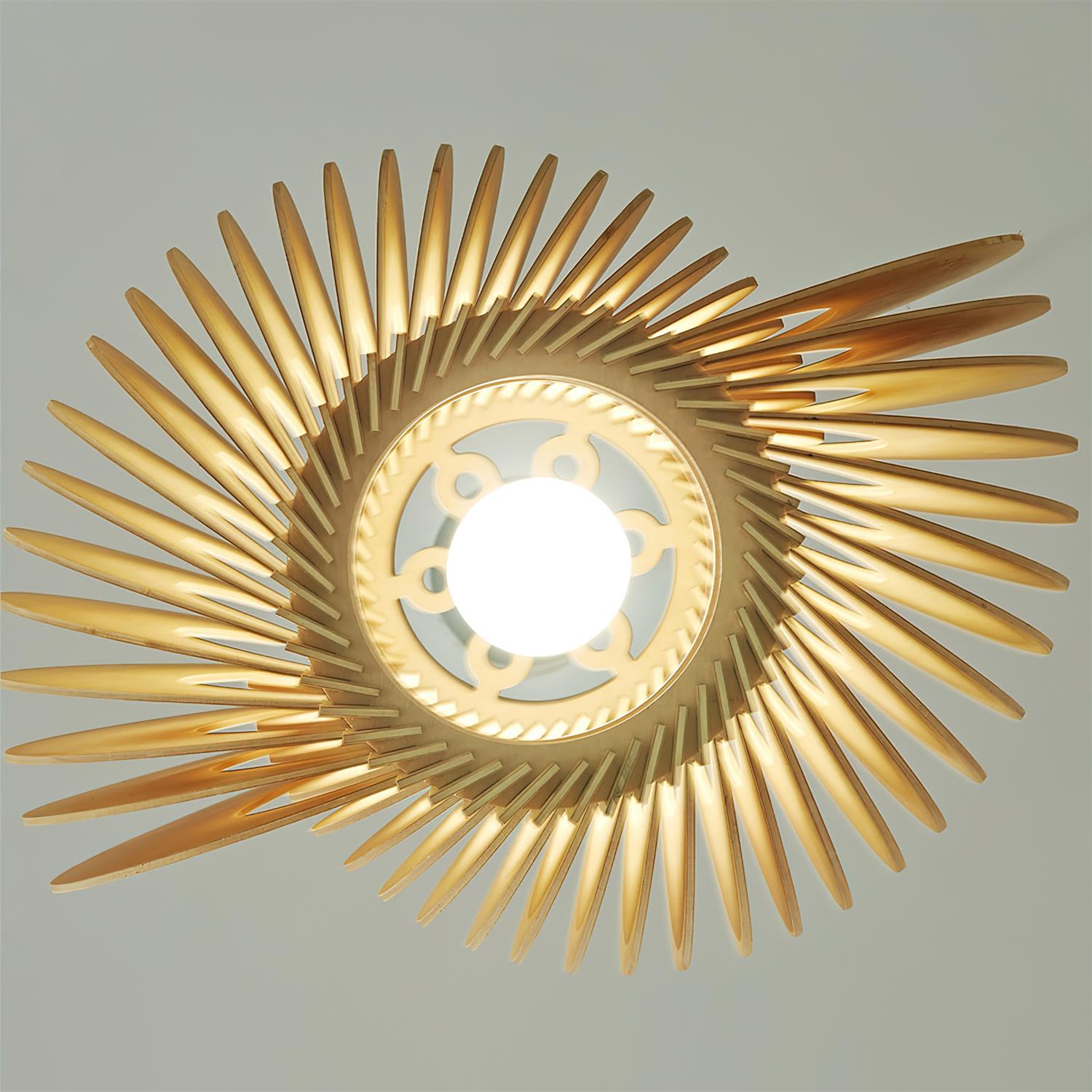 Luminous Oriental Wood Pendant Light