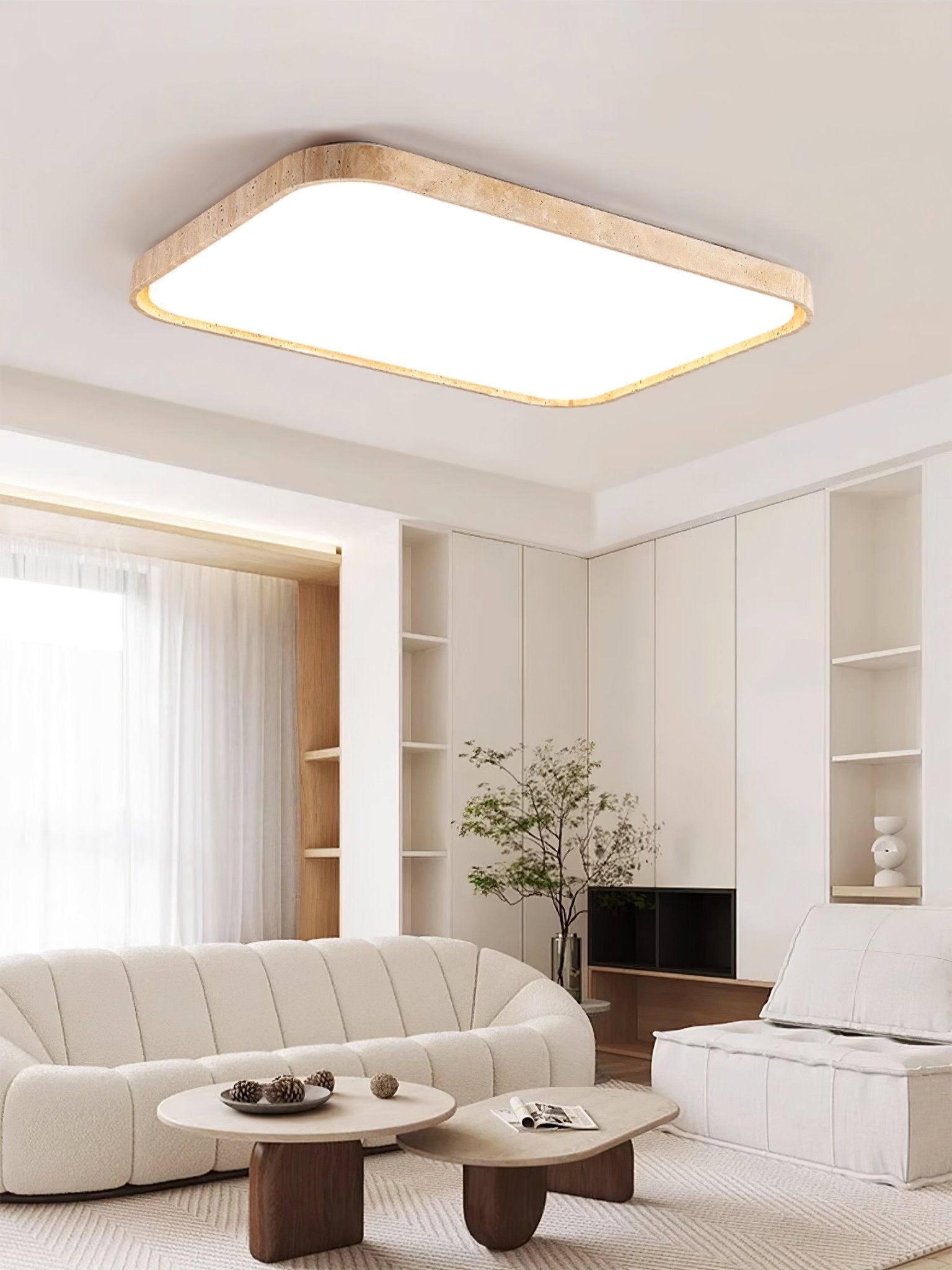 Aisle Travertine Square Ceiling Light - Blowlighting