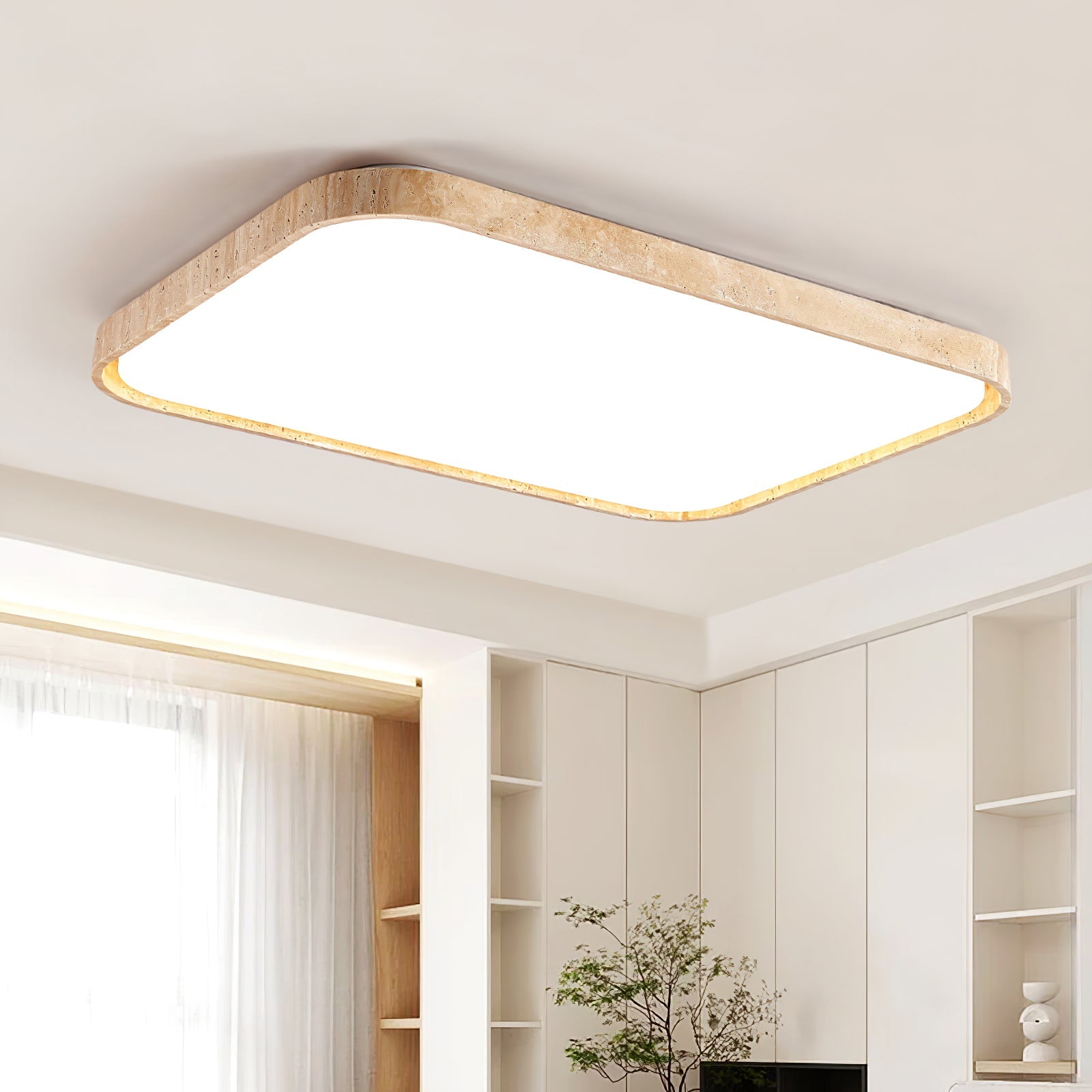 Aisle Travertine Square Ceiling Light - Blowlighting