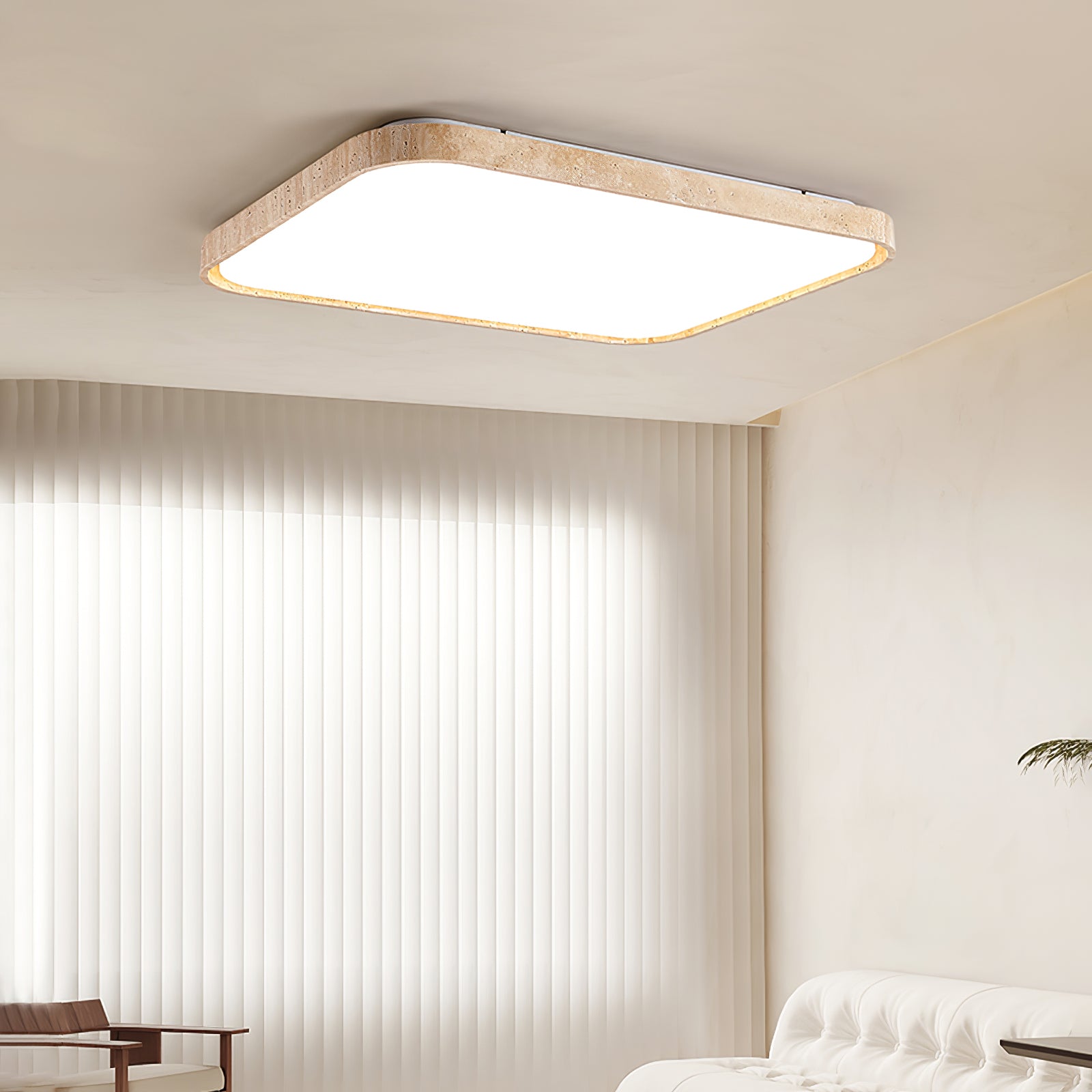 Aisle Travertine Square Ceiling Light - Blowlighting