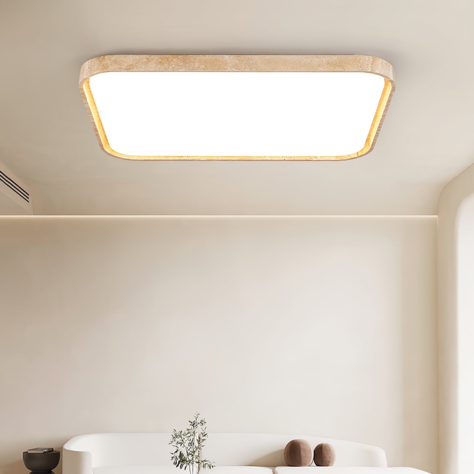 Aisle Travertine Square Ceiling Light - Blowlighting