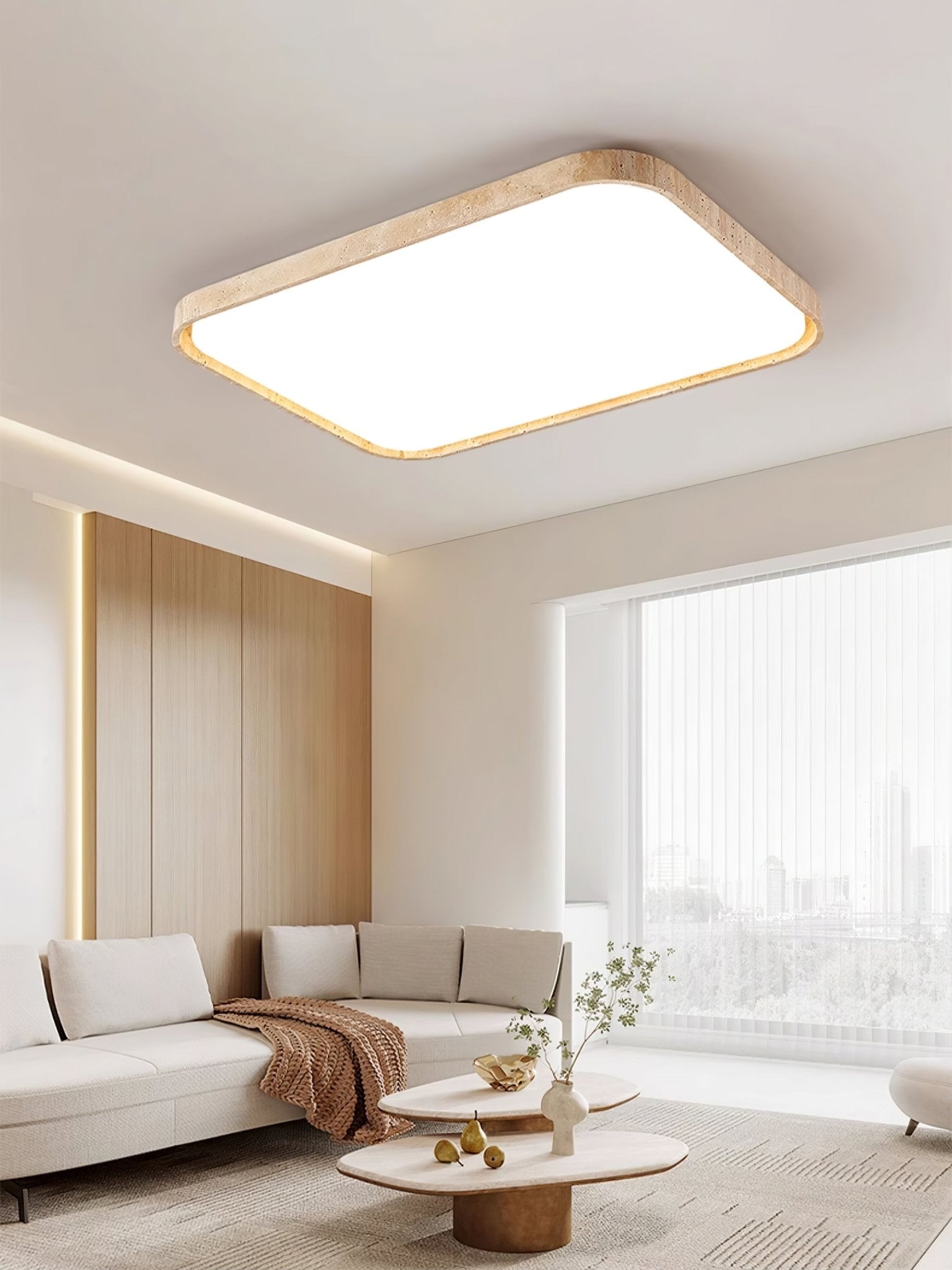 Aisle Travertine Square Ceiling Light - Blowlighting