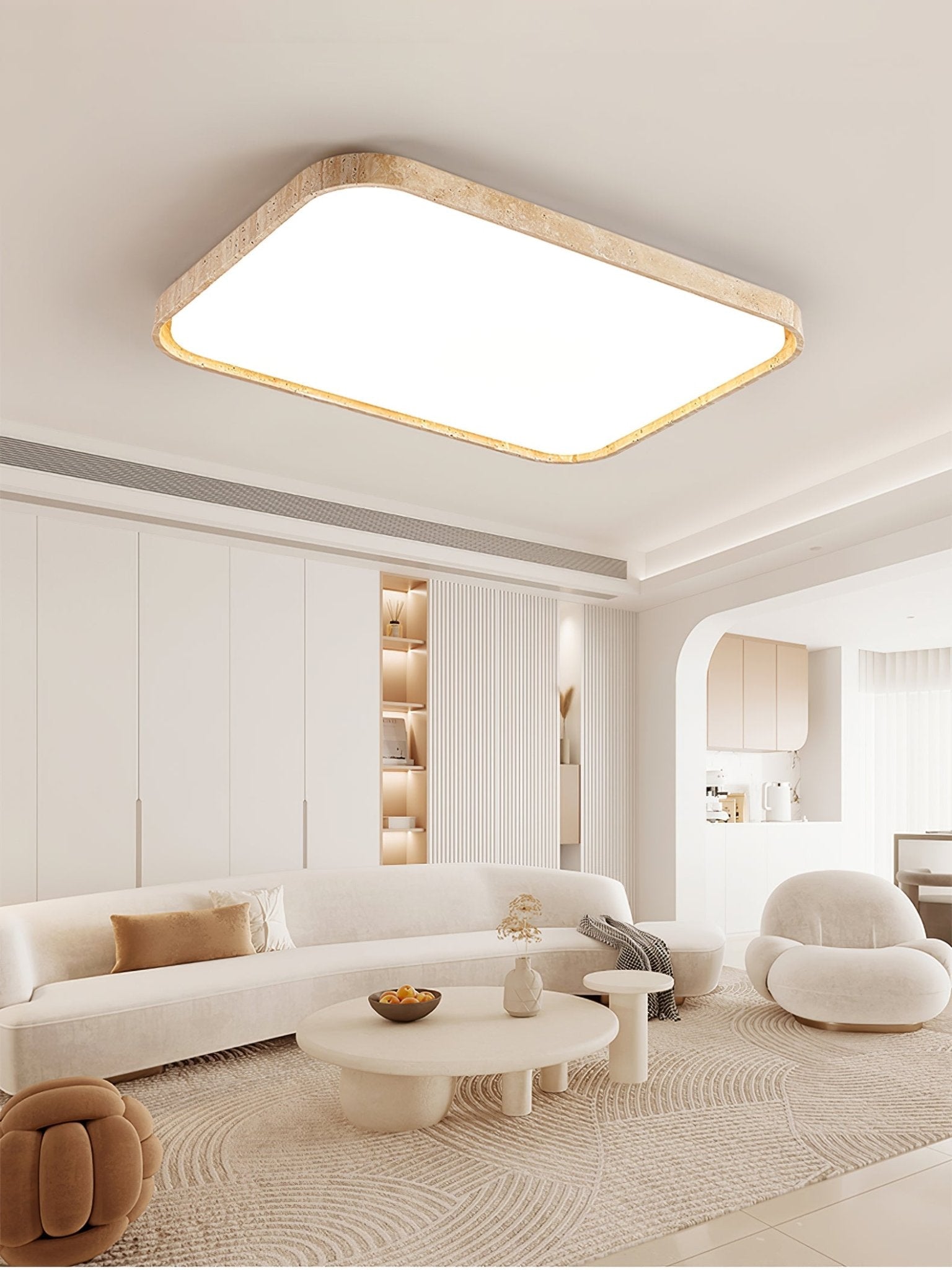 Aisle Travertine Square Ceiling Light - Blowlighting