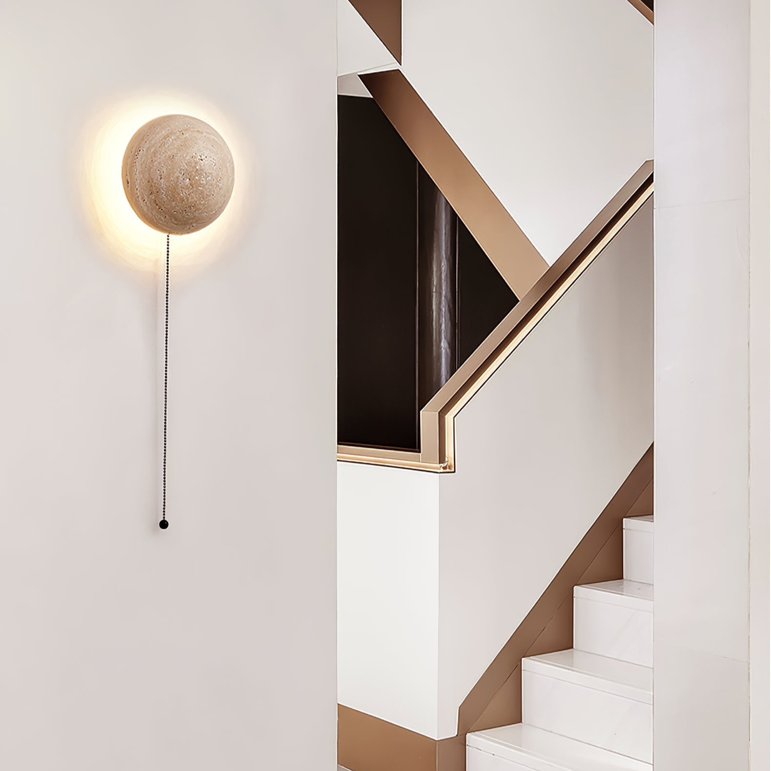 Nyvarion Minimalist Travertine Wall Light - Blowlighting