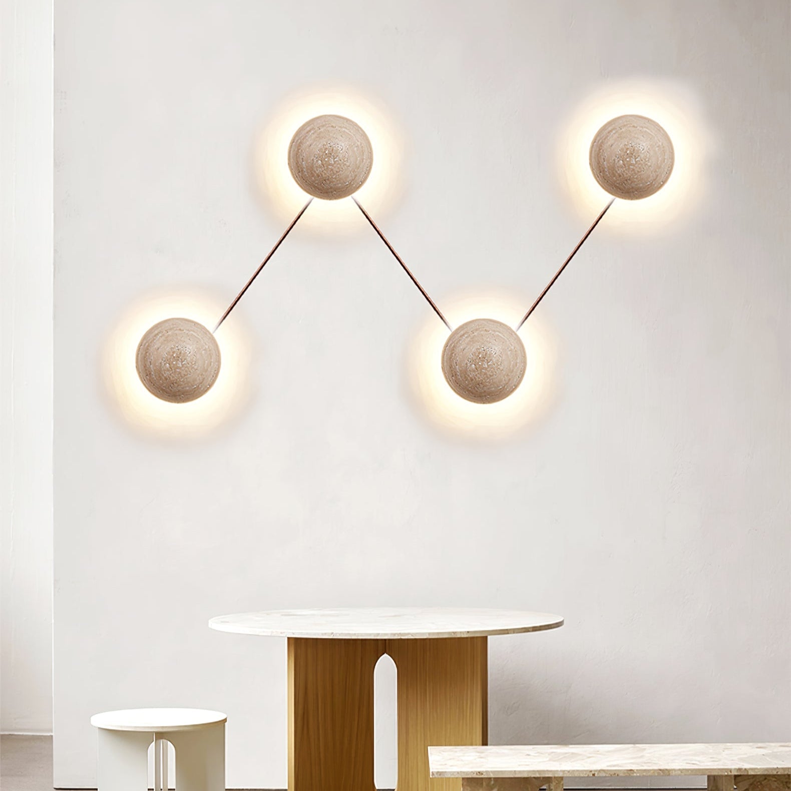 Nyvarion Minimalist Travertine Wall Light - Blowlighting