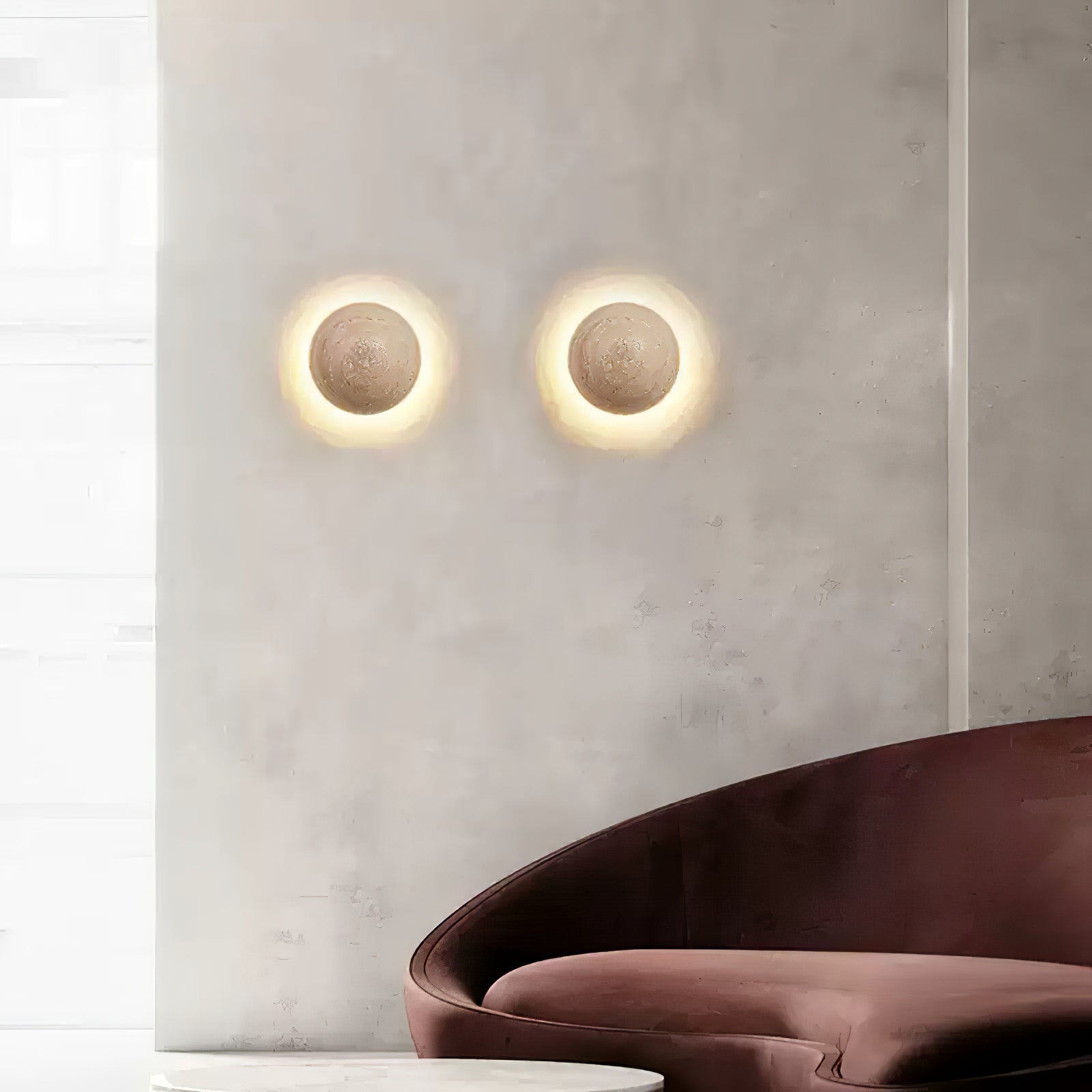 Nyvarion Minimalist Travertine Wall Light - Blowlighting