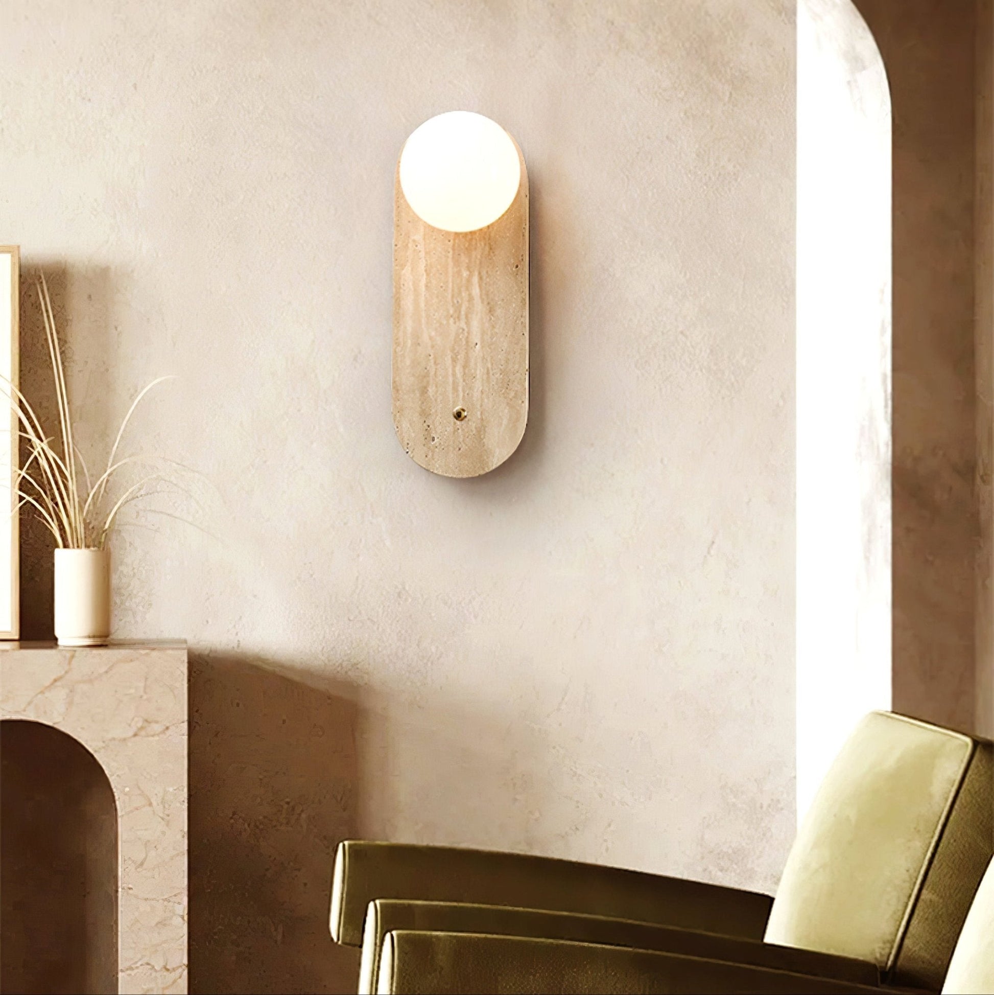Syloryra Minimalist Travertine Wall Light - Blowlighting