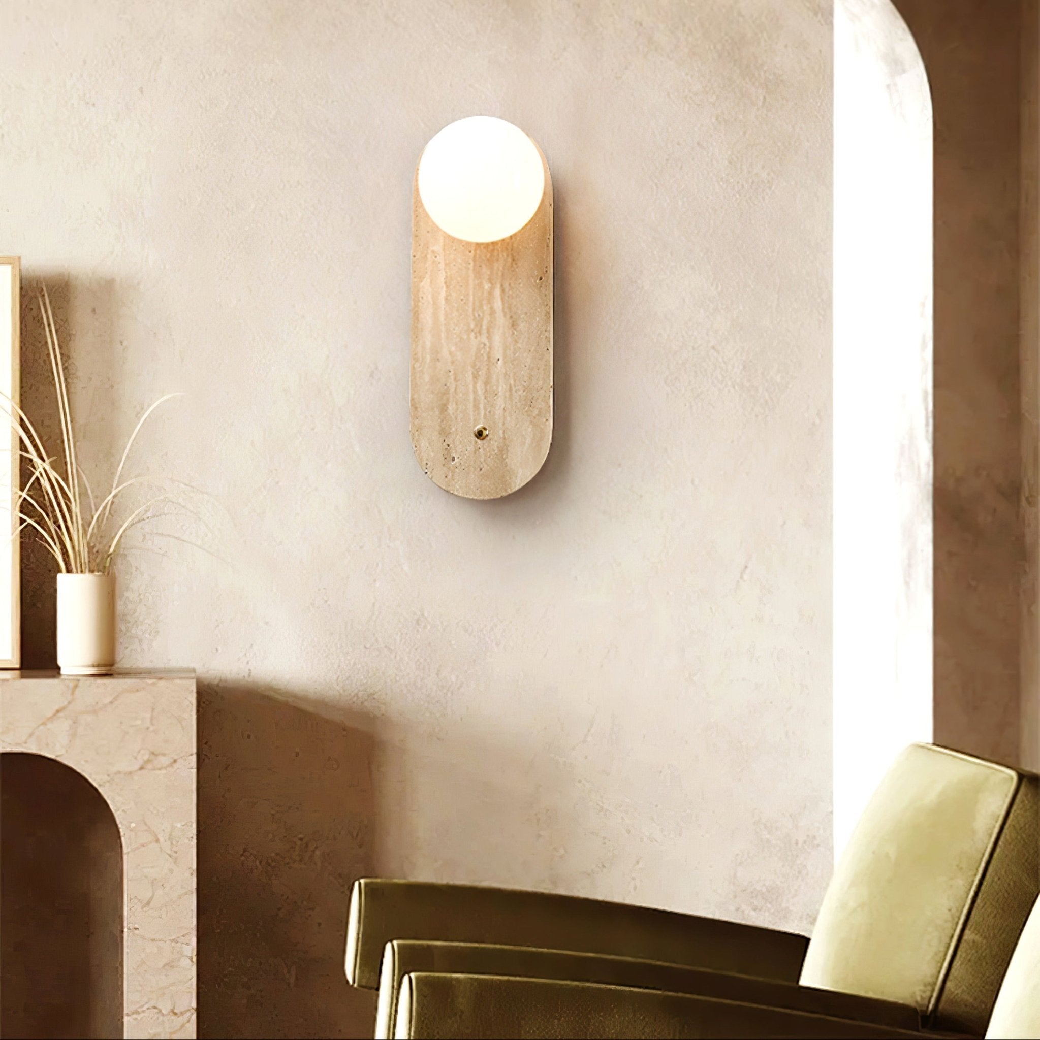 Syloryra Minimalist Travertine Wall Light - Blowlighting
