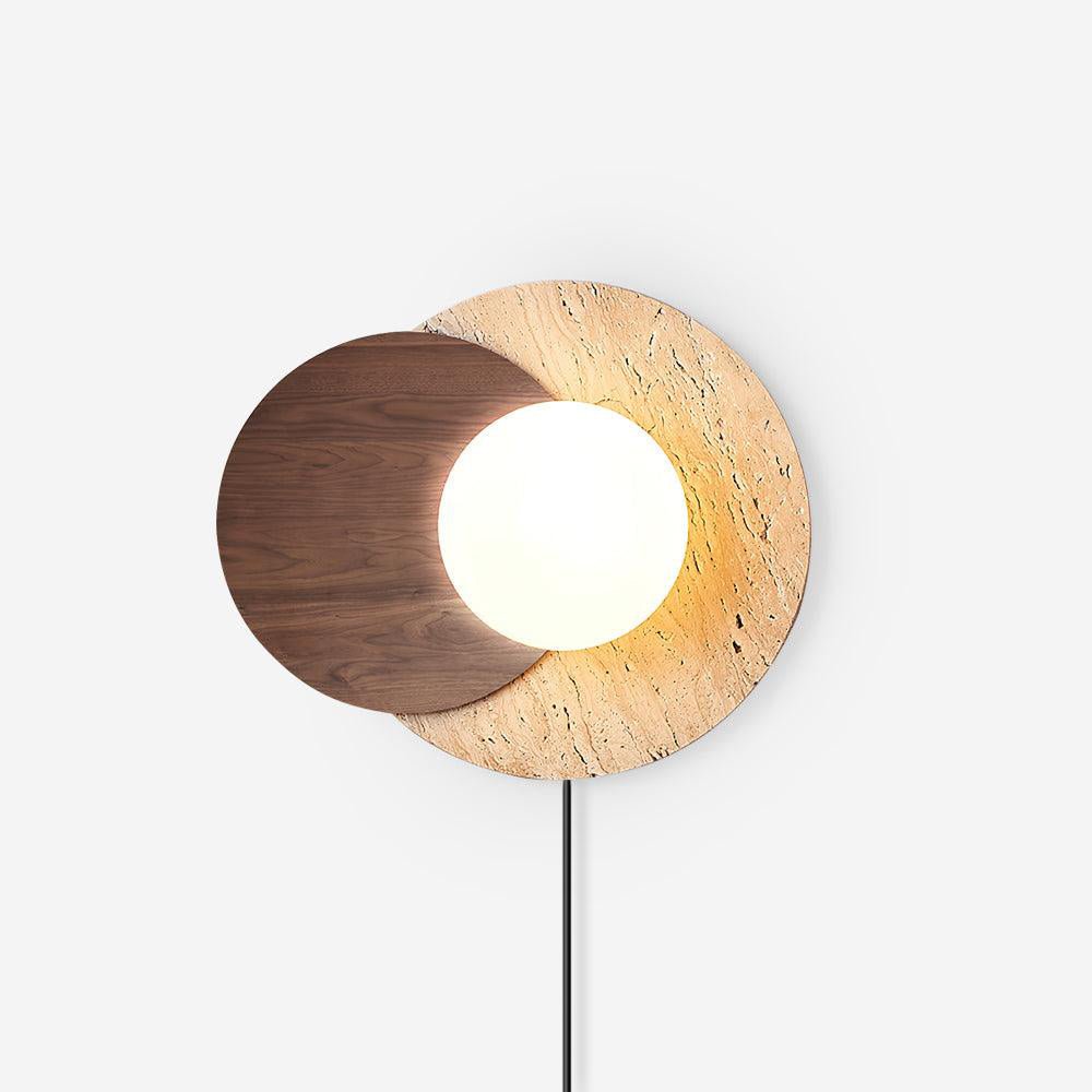 Otale Overlapping-Disc Travertine Floor Lamp - Blowlighting