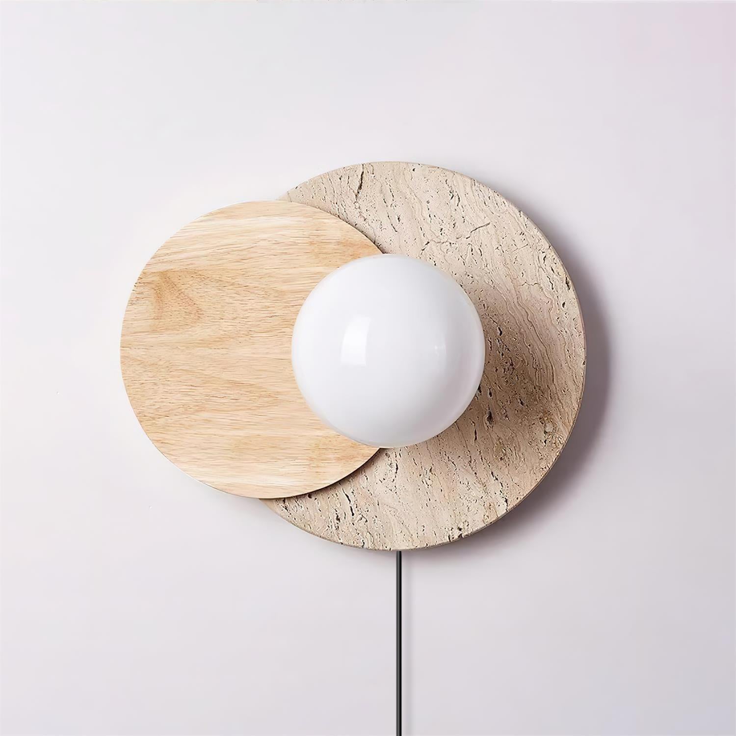 Otale Overlapping-Disc Travertine Floor Lamp - Blowlighting