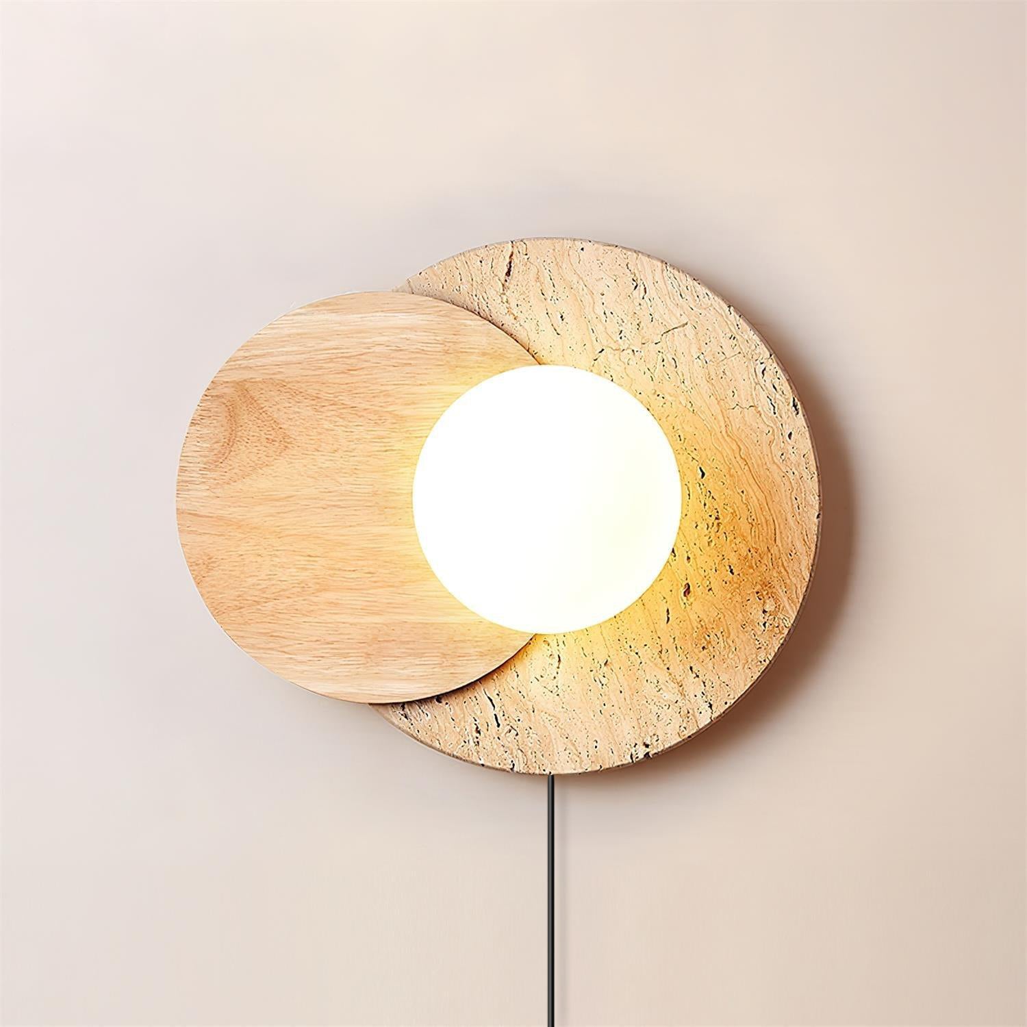 Otale Overlapping-Disc Travertine Floor Lamp - Blowlighting