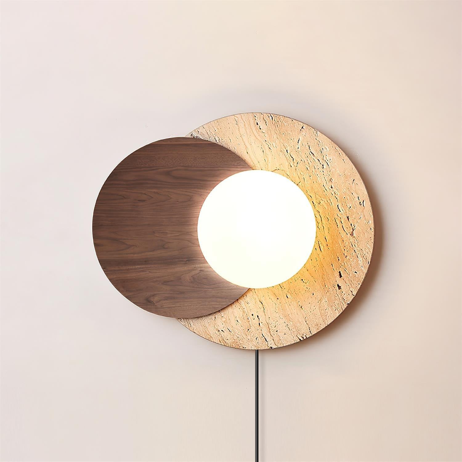 Otale Overlapping-Disc Travertine Floor Lamp - Blowlighting