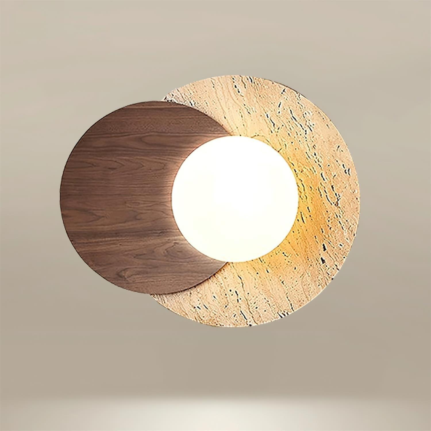 Zelirir Dual-Disc Travertine Wall Light - Blowlighting